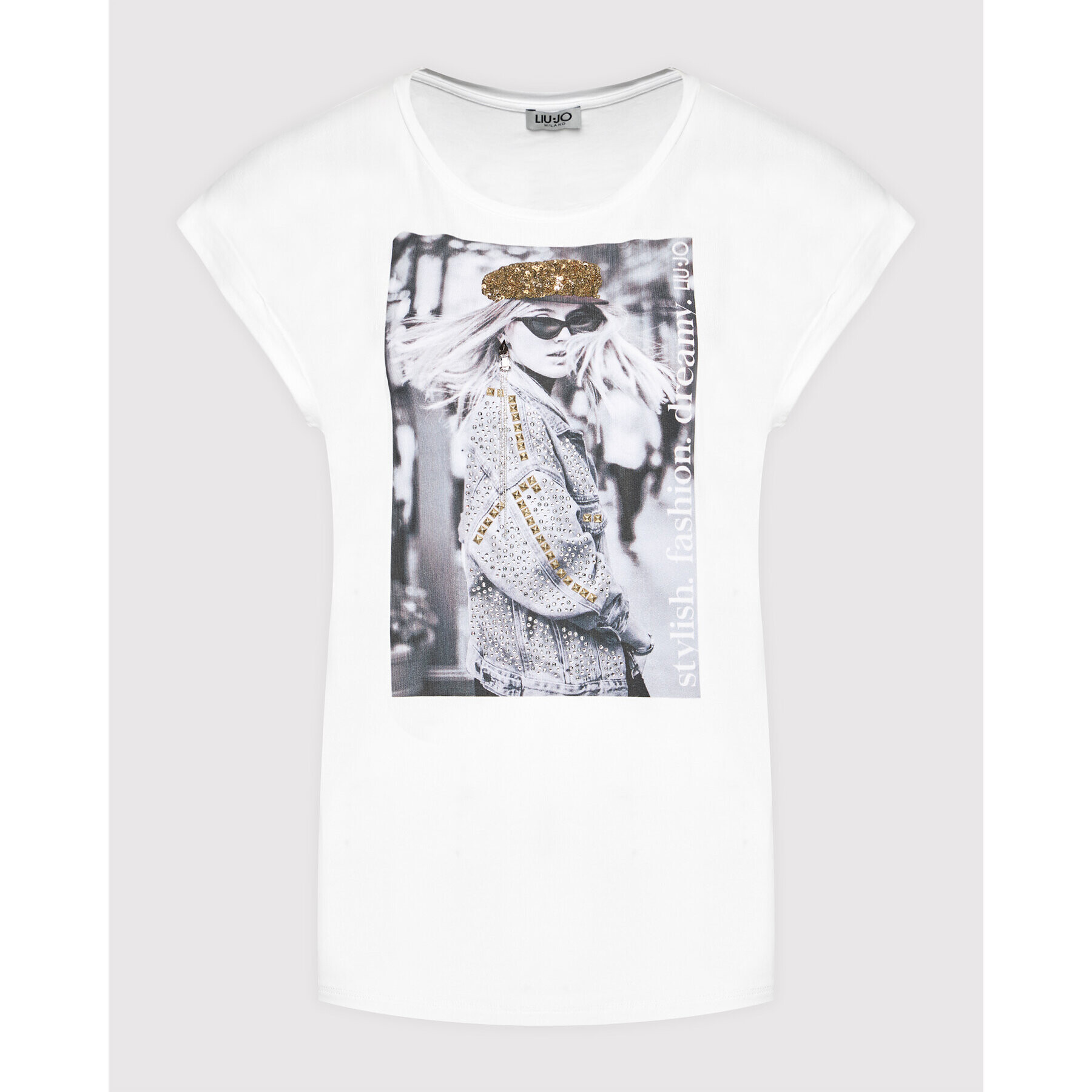Liu Jo Тишърт WF1252 J5003 Бял Regular Fit - Pepit.bg