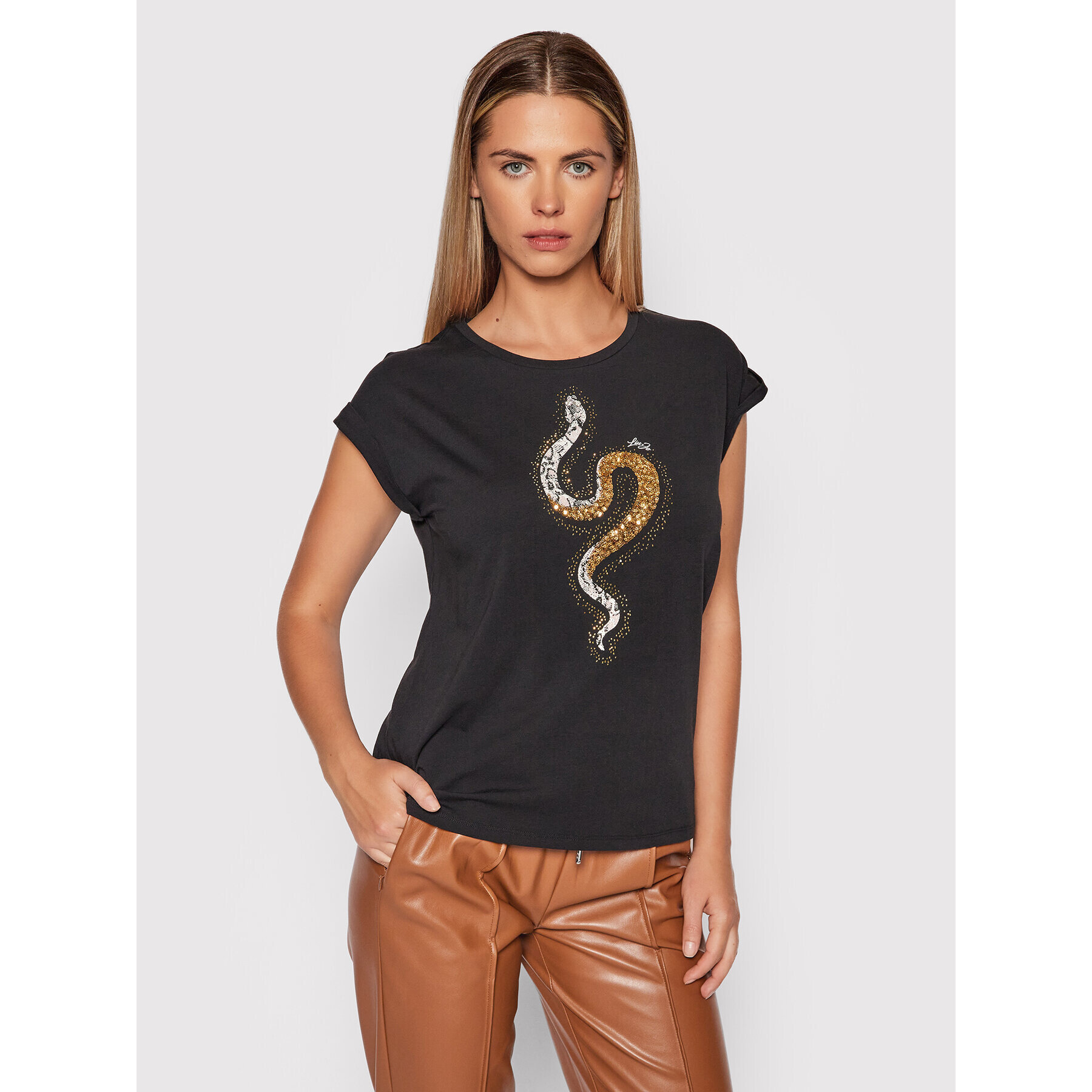 Liu Jo Тишърт WF1252 J5003 Черен Regular Fit - Pepit.bg