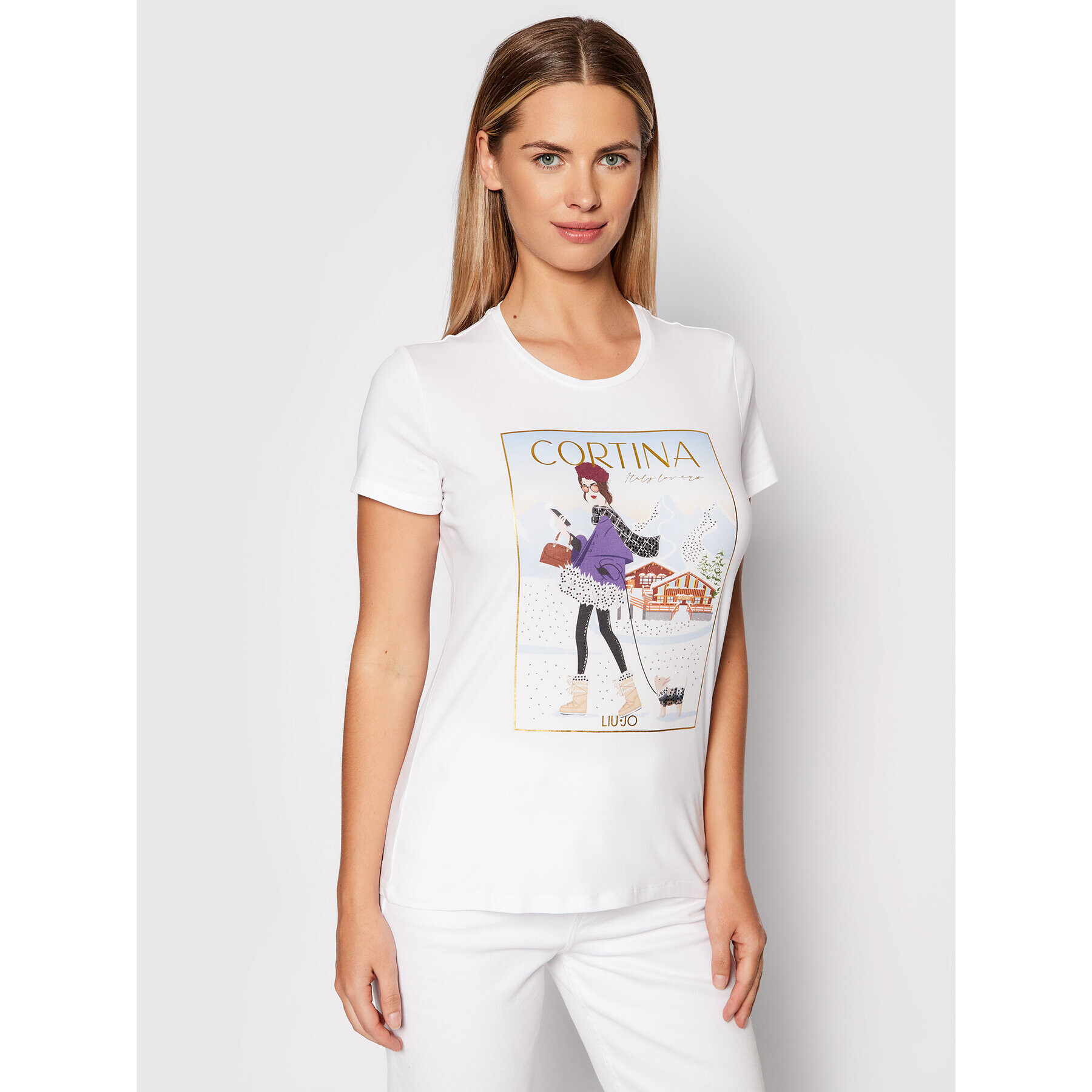 Liu Jo Тишърт WF1347 J5003 Бял Regular Fit - Pepit.bg