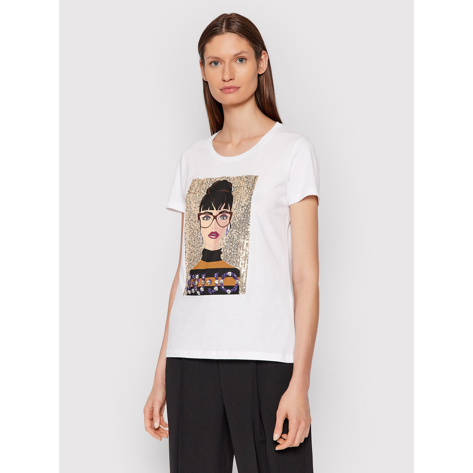 Liu Jo Тишърт WF1348 J5703 Бял Regular Fit - Pepit.bg