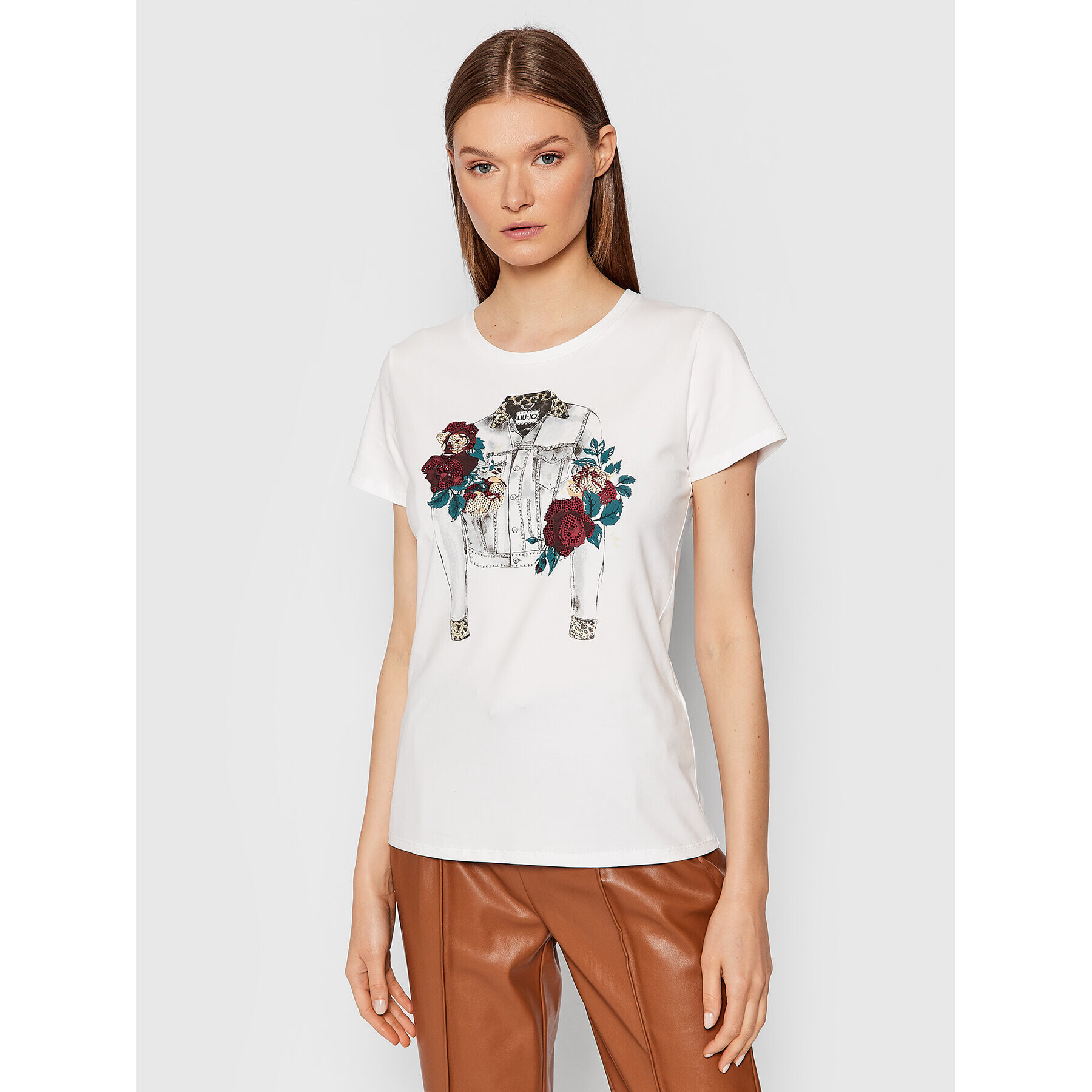 Liu Jo Тишърт WF1380 J9944 Бял Regular Fit - Pepit.bg