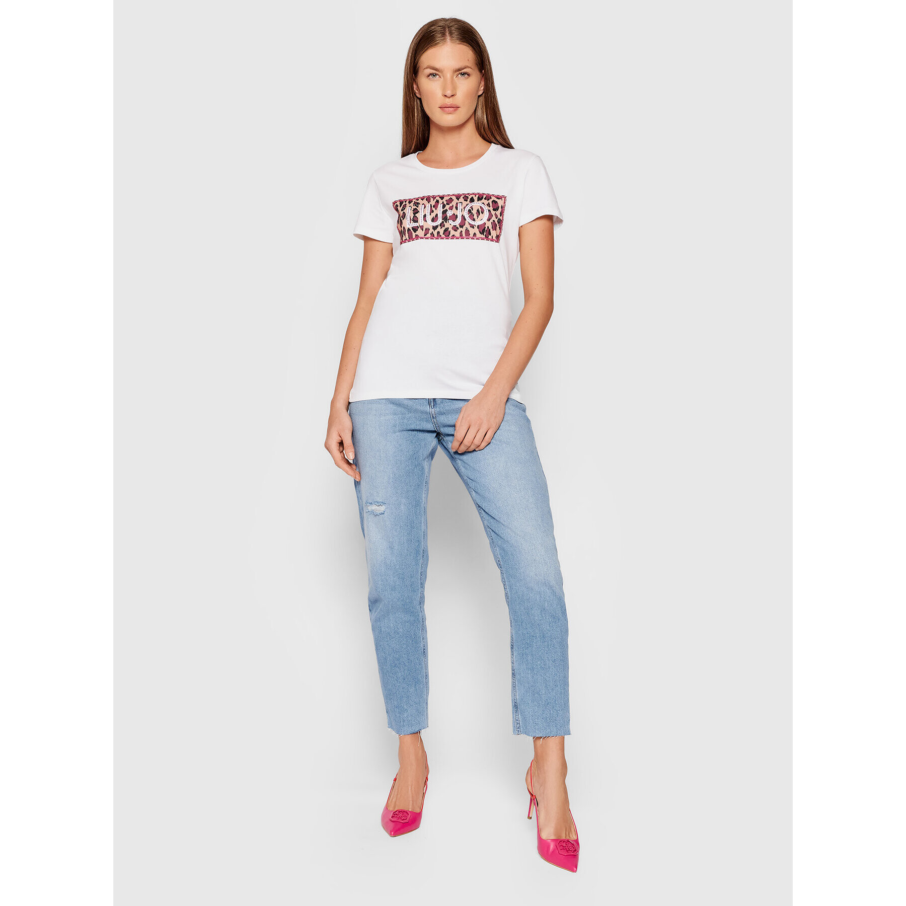 Liu Jo Тишърт WF1381 J0094 Бял Regular Fit - Pepit.bg