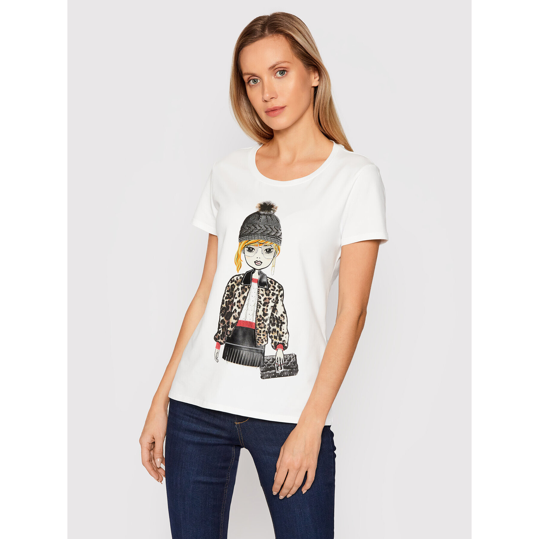 Liu Jo Тишърт WF1551 J9944 Бял Regular Fit - Pepit.bg