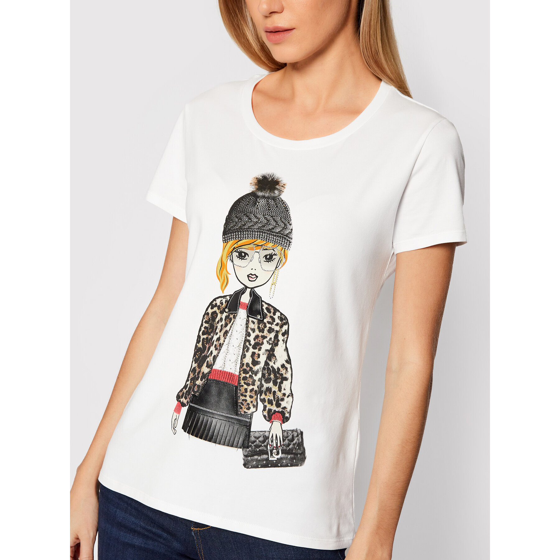 Liu Jo Тишърт WF1551 J9944 Бял Regular Fit - Pepit.bg