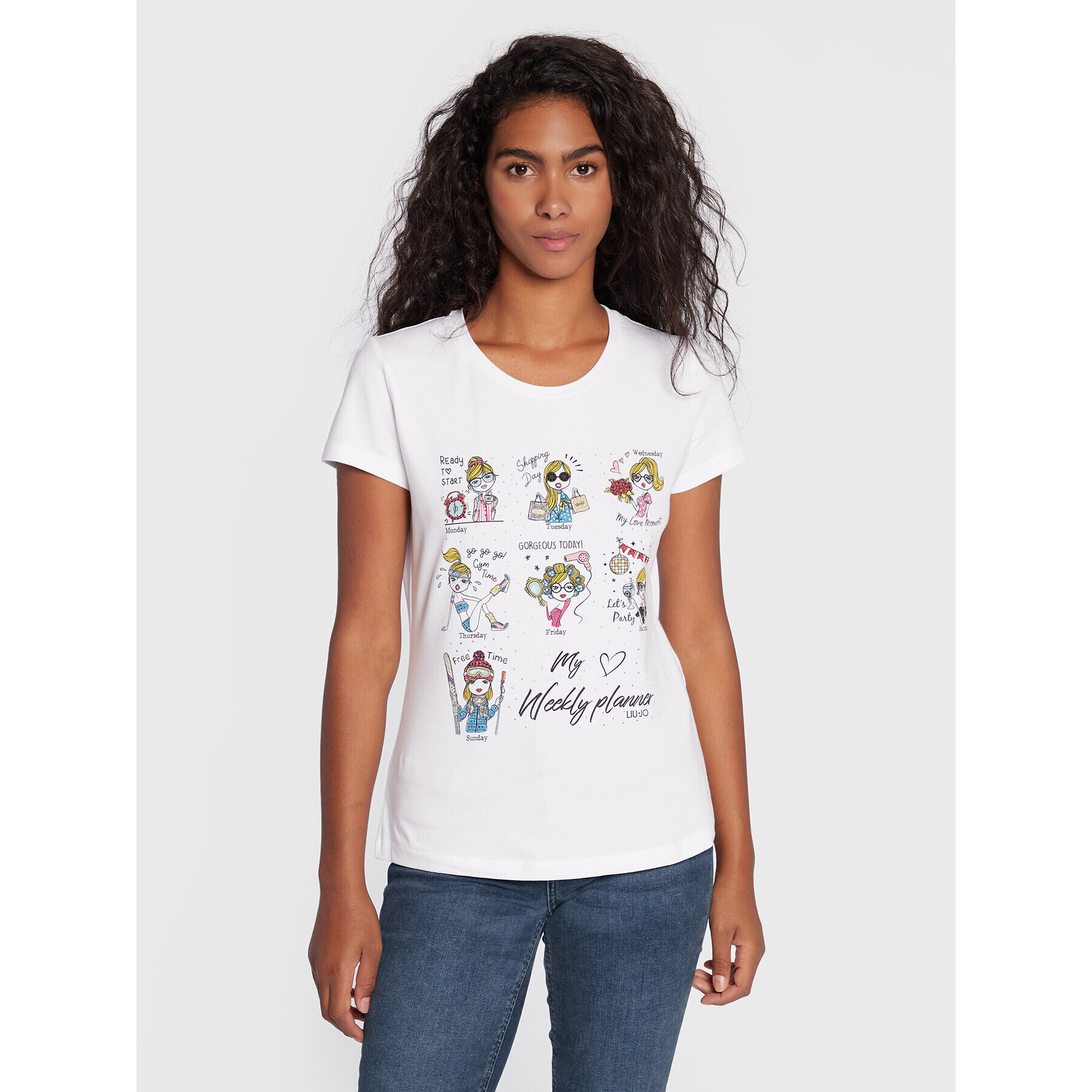 Liu Jo Тишърт WF2287 J5003 Бял Regular Fit - Pepit.bg