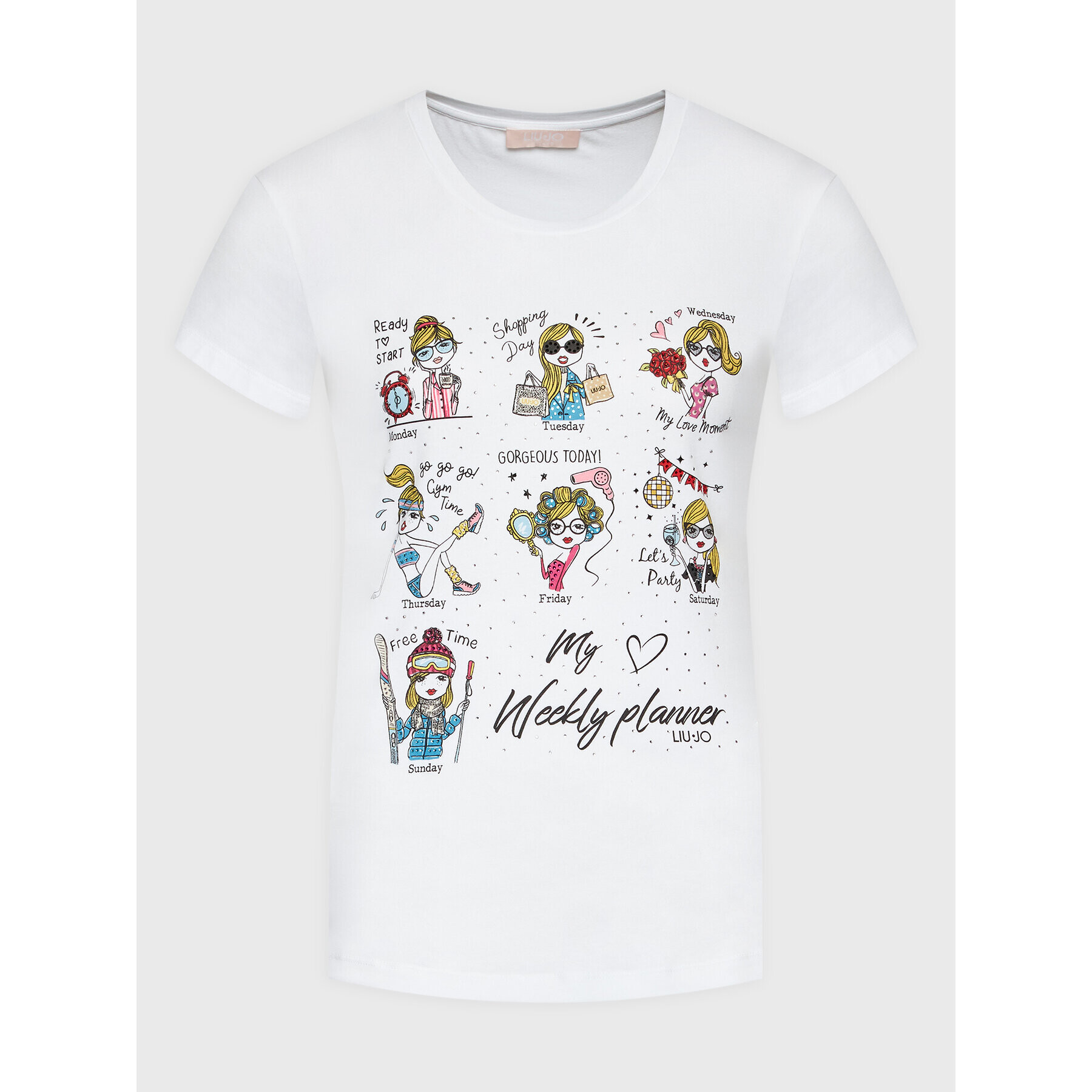 Liu Jo Тишърт WF2287 J5003 Бял Regular Fit - Pepit.bg