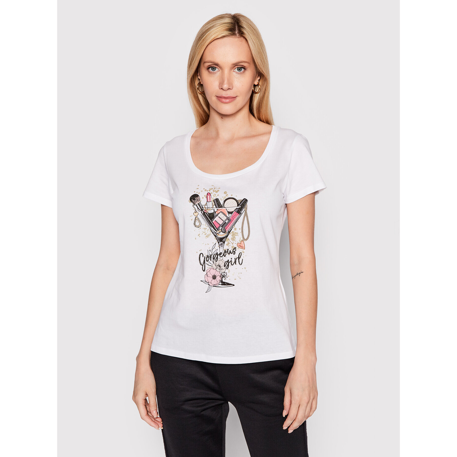 Liu Jo Тишърт WF2289 JS923 Бял Regular Fit - Pepit.bg