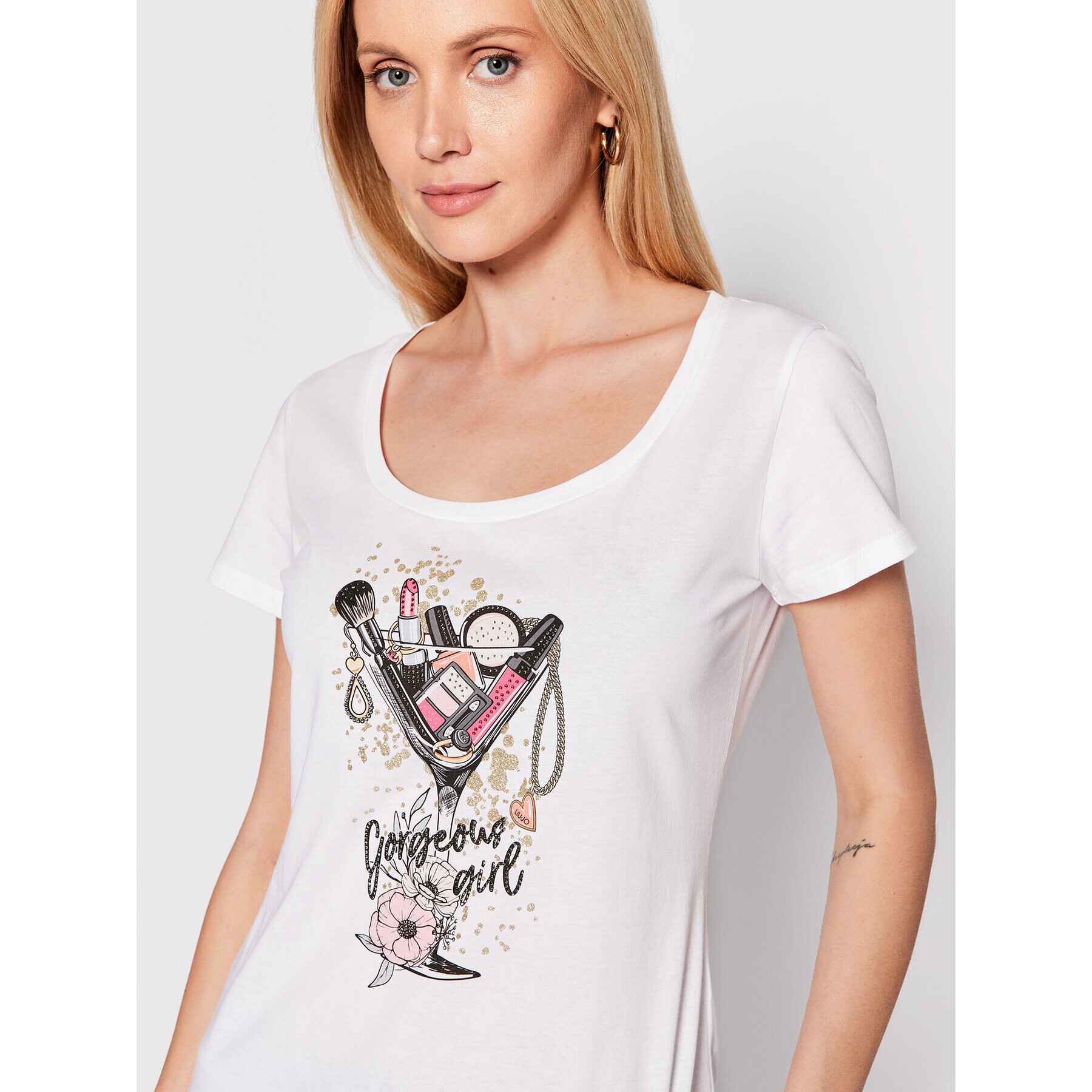 Liu Jo Тишърт WF2289 JS923 Бял Regular Fit - Pepit.bg