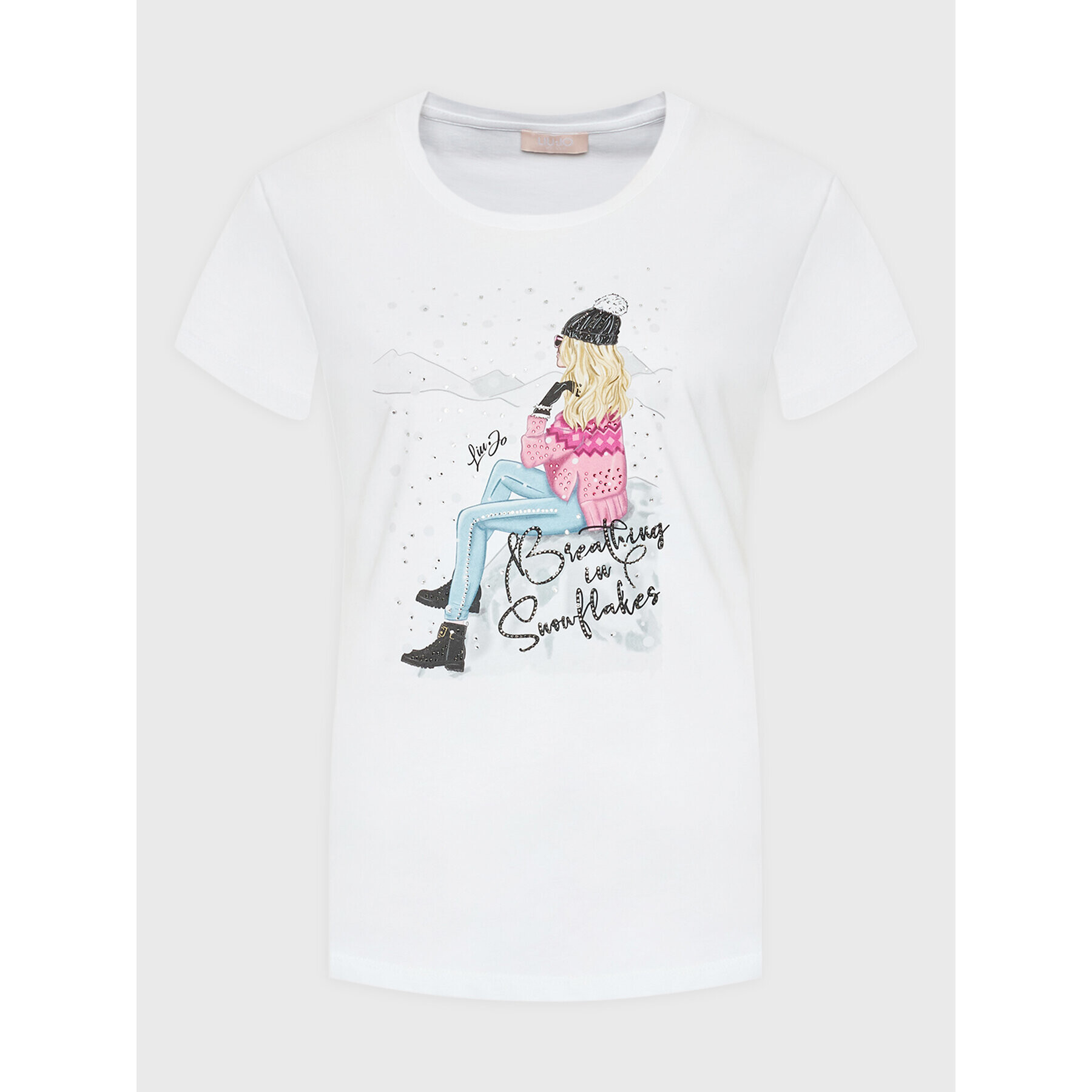 Liu Jo Тишърт WF2298 JS923 Бял Regular Fit - Pepit.bg