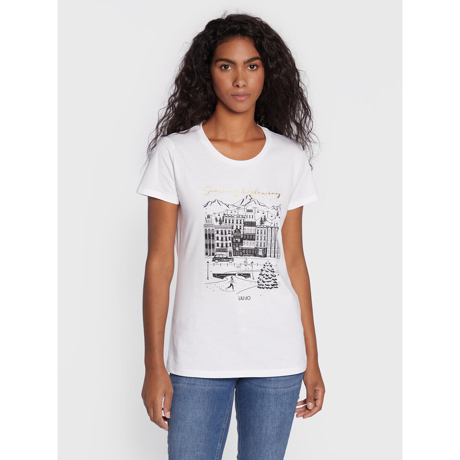 Liu Jo Тишърт WF2298 JS923 Бял Regular Fit - Pepit.bg