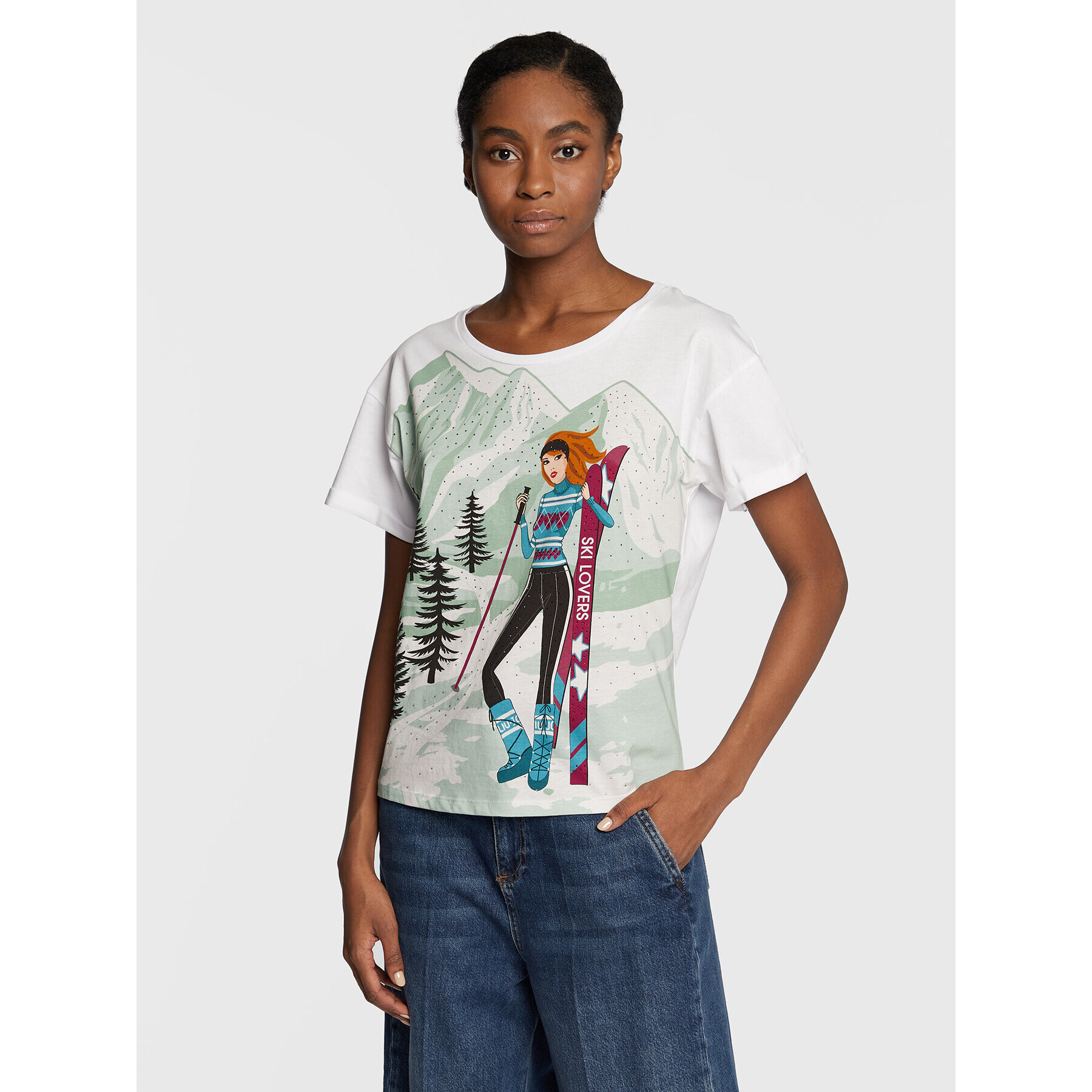 Liu Jo Тишърт WF2385 J5923 Бял Regular Fit - Pepit.bg