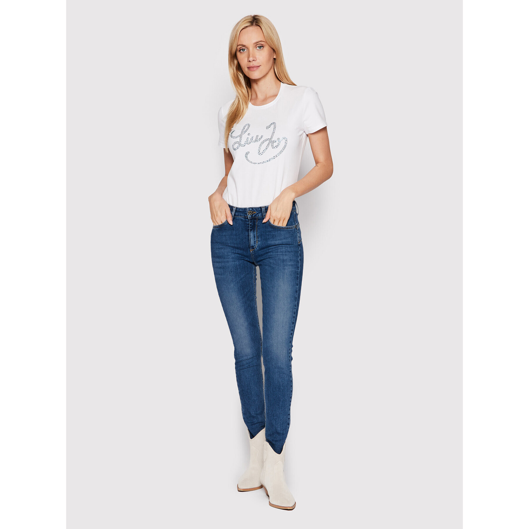 Liu Jo Тишърт WF2486 J5003 Бял Regular Fit - Pepit.bg