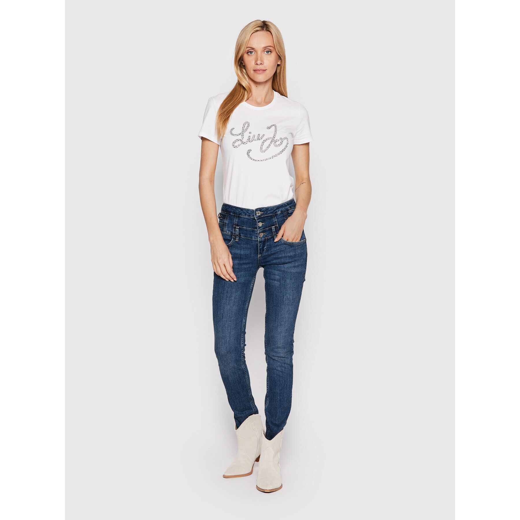 Liu Jo Тишърт WF2486 J5003 Бял Regular Fit - Pepit.bg