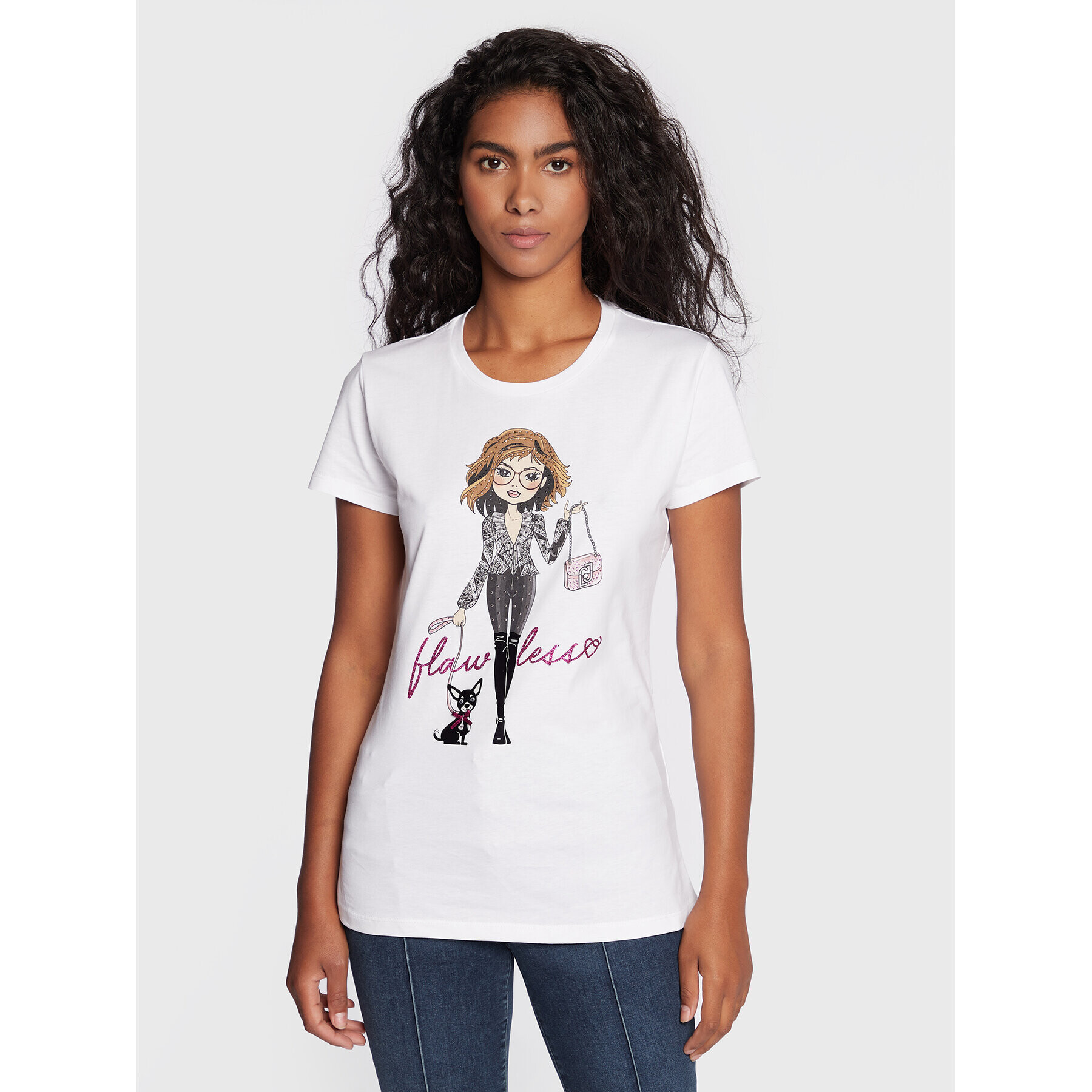 Liu Jo Тишърт WF2534 JS923 Бял Slim Fit - Pepit.bg