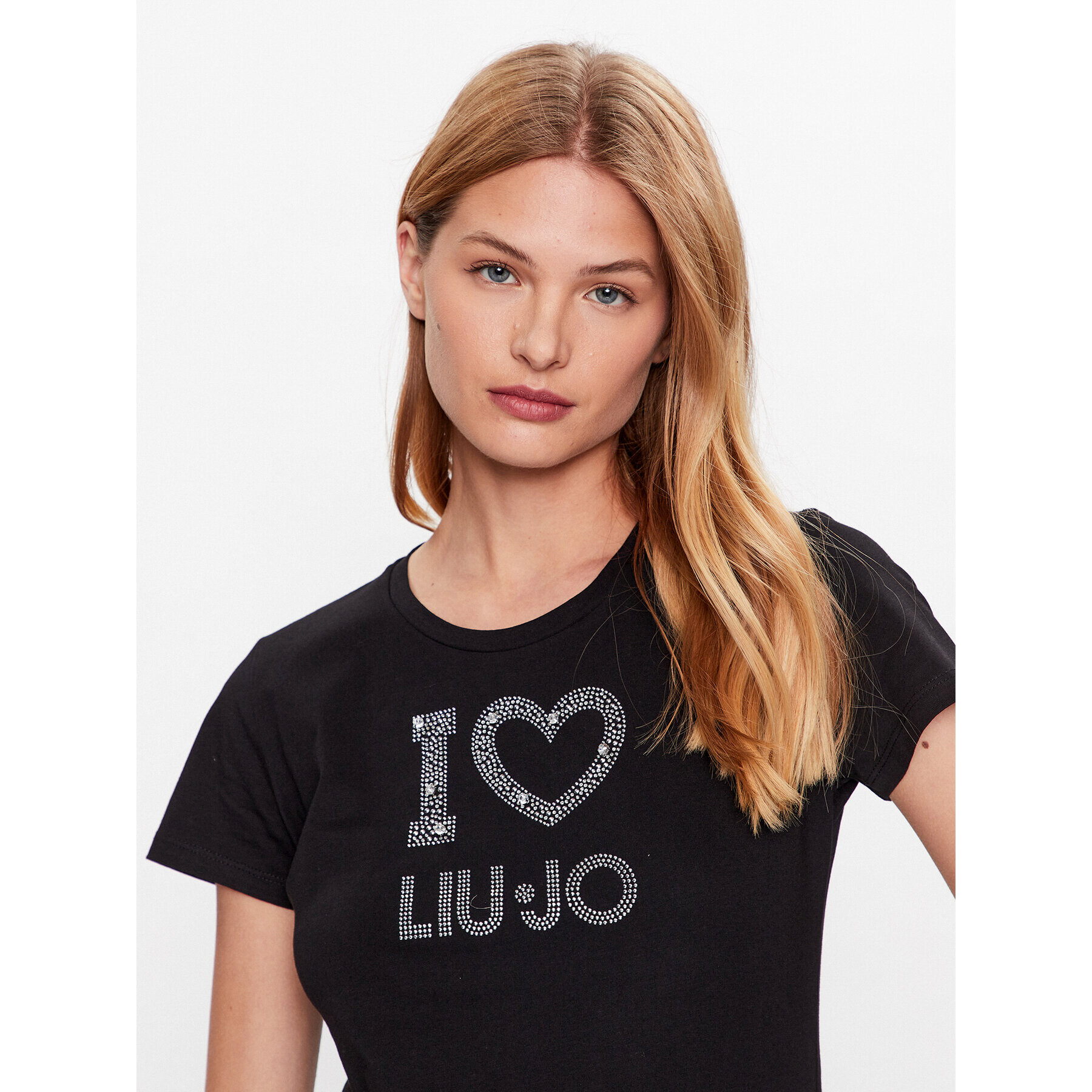 Liu Jo Тишърт WF3076 JS923 Черен Regular Fit - Pepit.bg