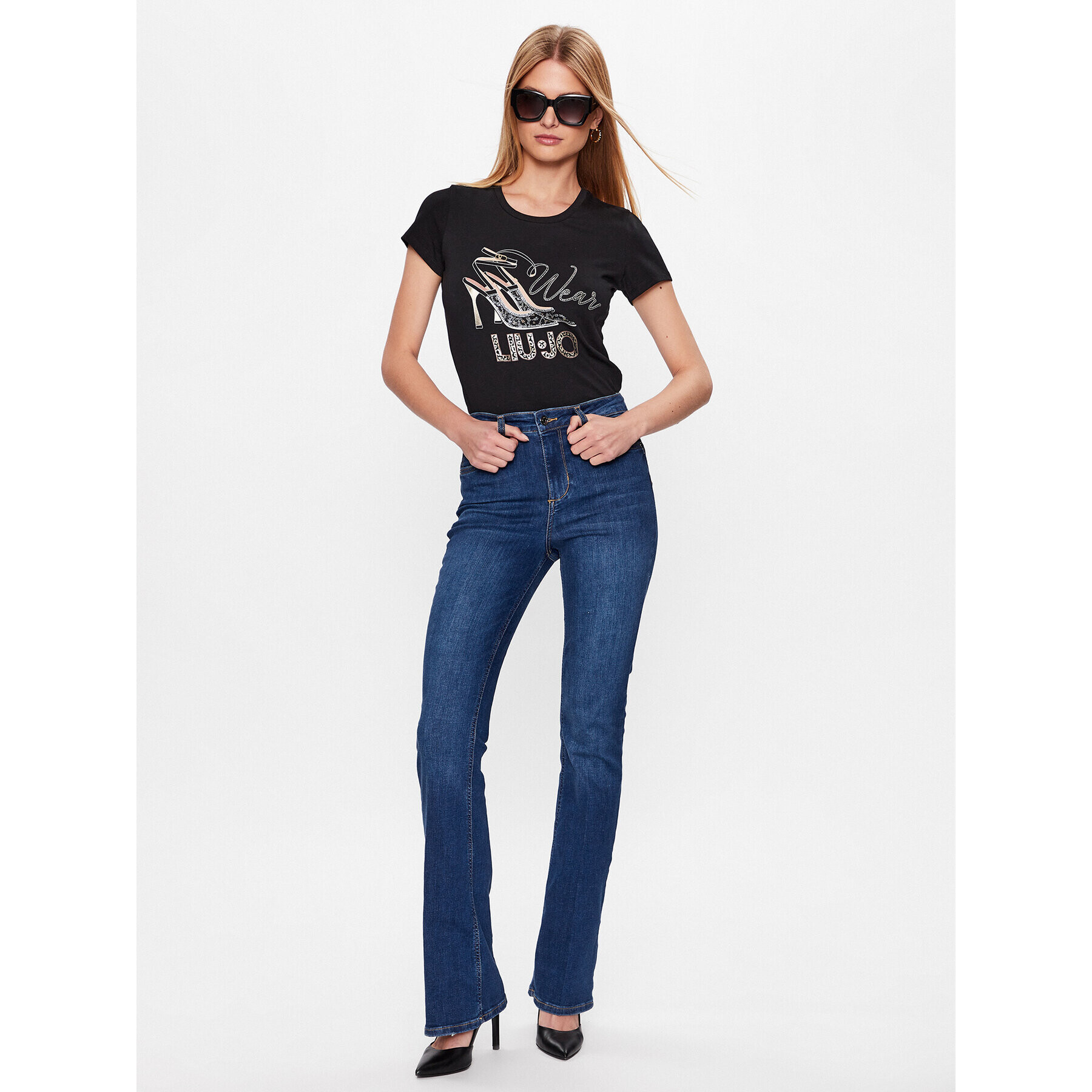Liu Jo Тишърт WF3090 JS003 Черен Regular Fit - Pepit.bg