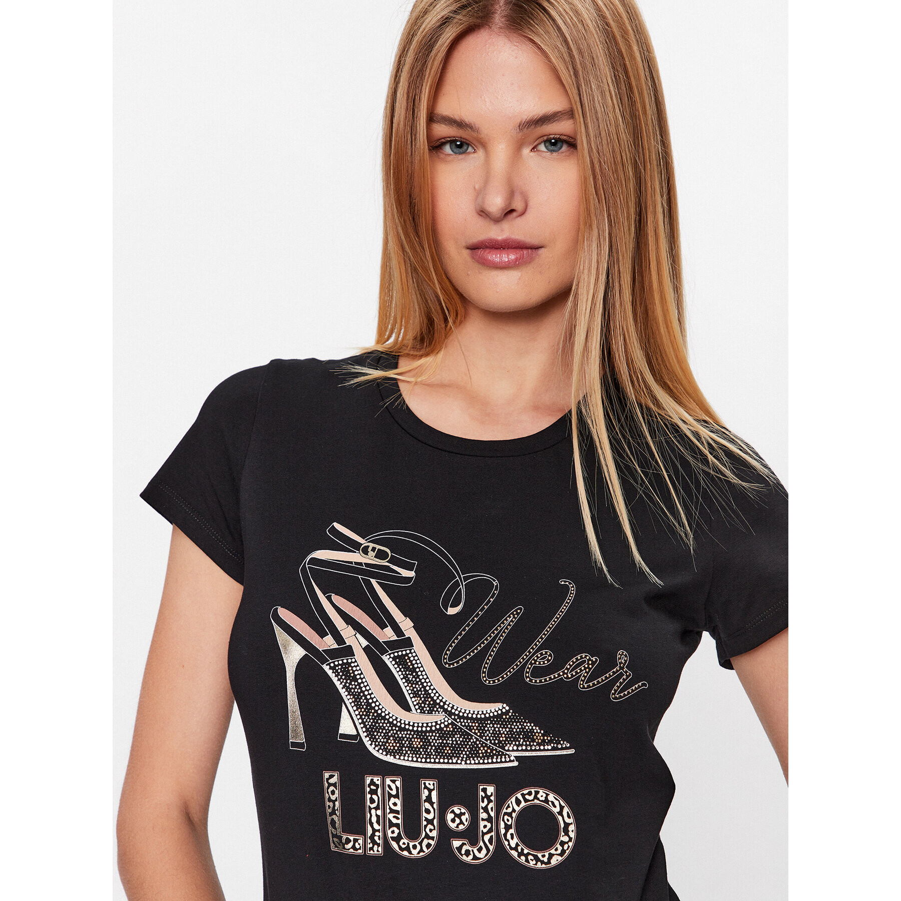 Liu Jo Тишърт WF3090 JS003 Черен Regular Fit - Pepit.bg