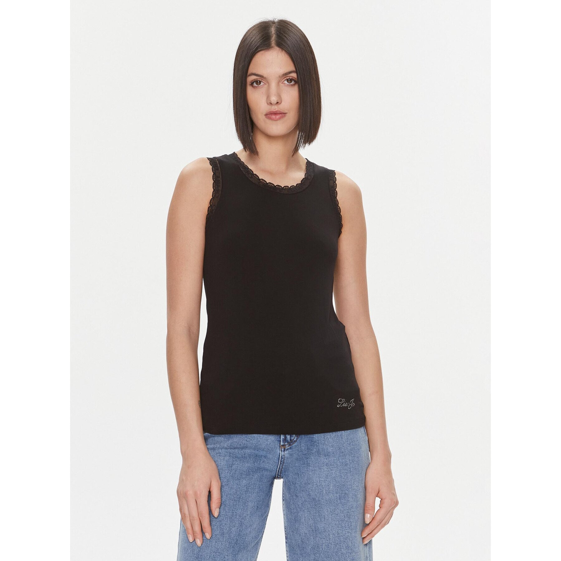 Liu Jo топ 5F3117 J5360 Черен Regular Fit - Pepit.bg