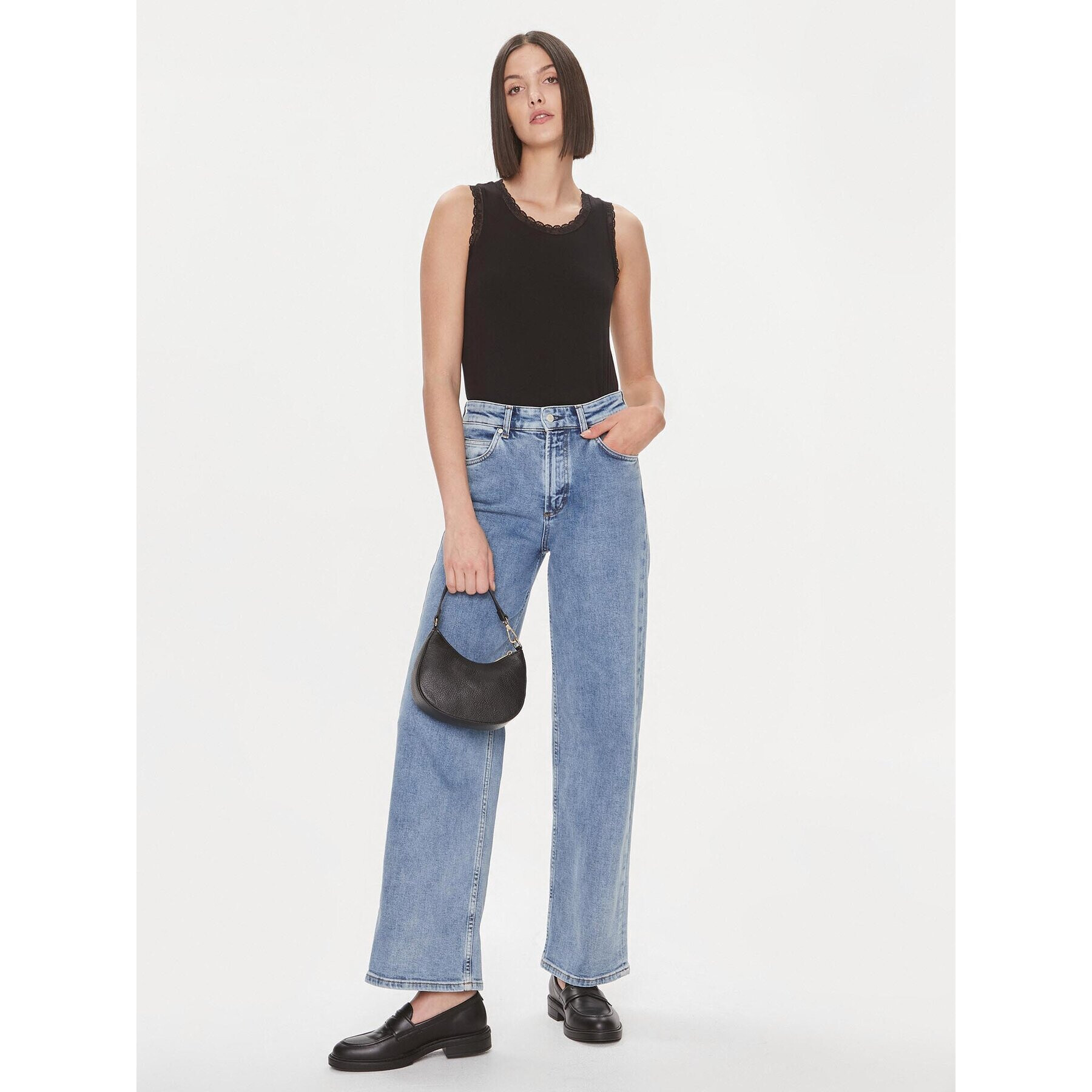 Liu Jo топ 5F3117 J5360 Черен Regular Fit - Pepit.bg