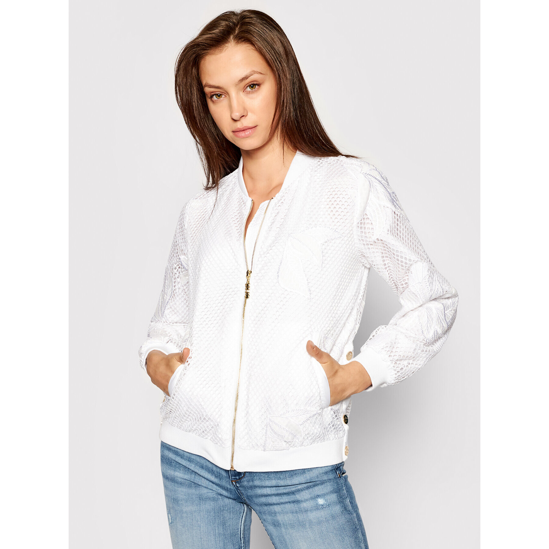 Liu Jo Sport Яке бомбър TA1078 J6191 Бял Regular Fit - Pepit.bg