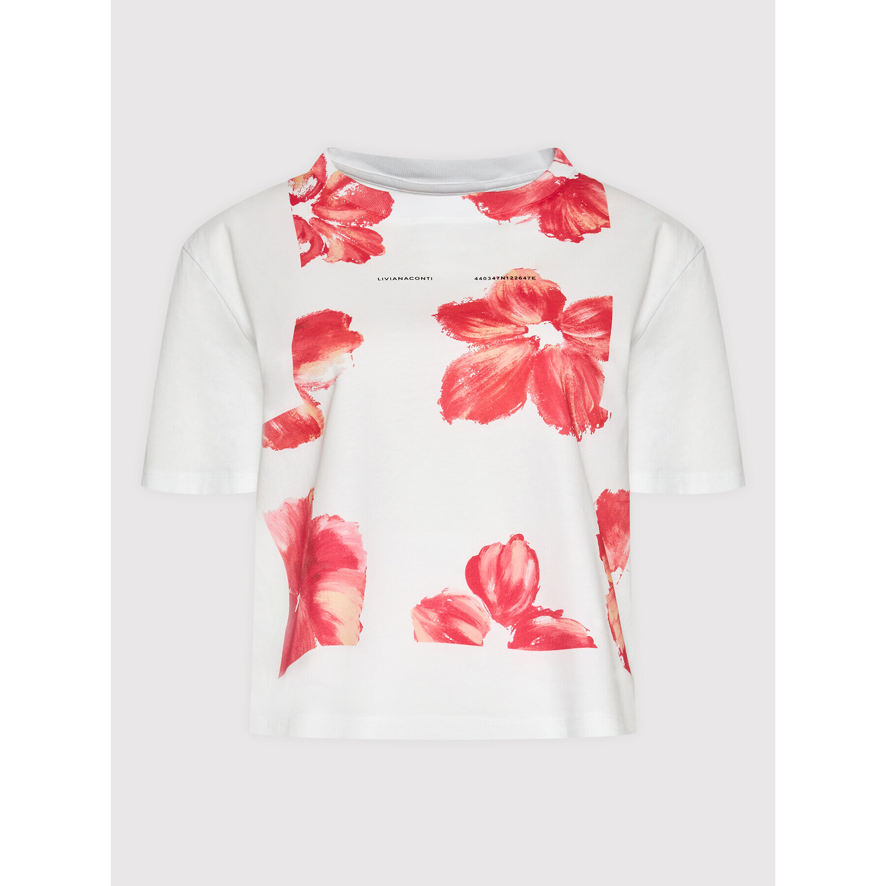 Liviana Conti Тишърт L2SW49 Бял Relaxed Fit - Pepit.bg