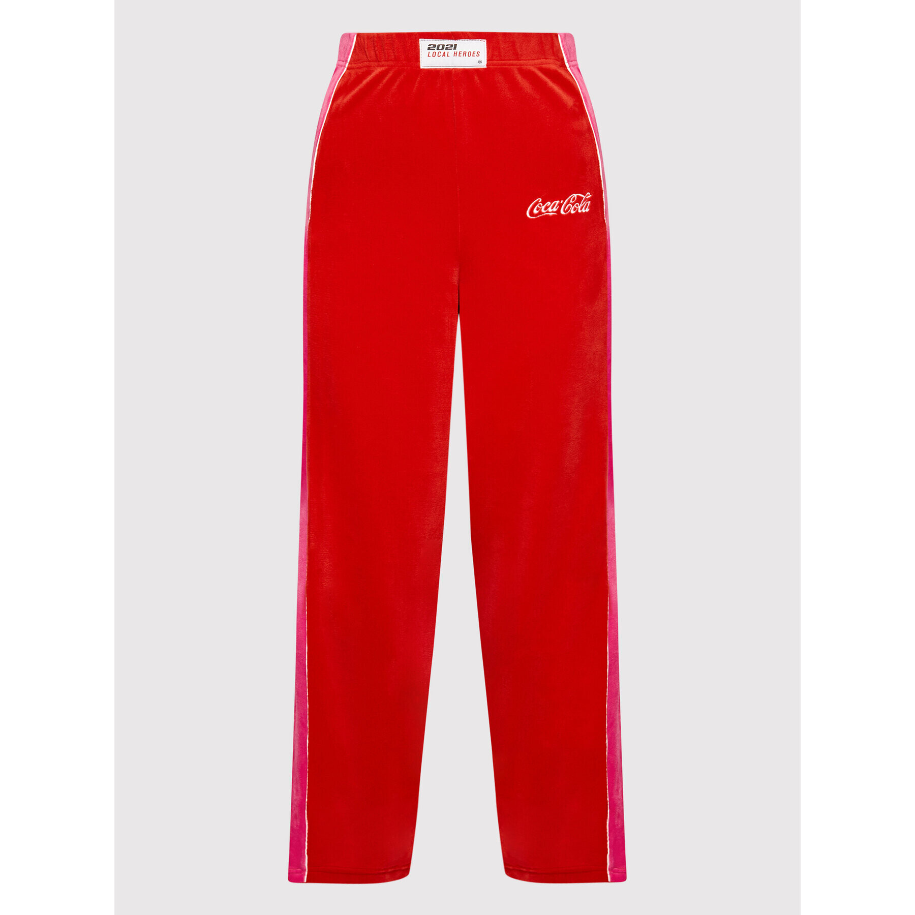 Local Heroes Долнище анцуг COCA-COLA Velour LHCCP004 Червен Regular Fit - Pepit.bg