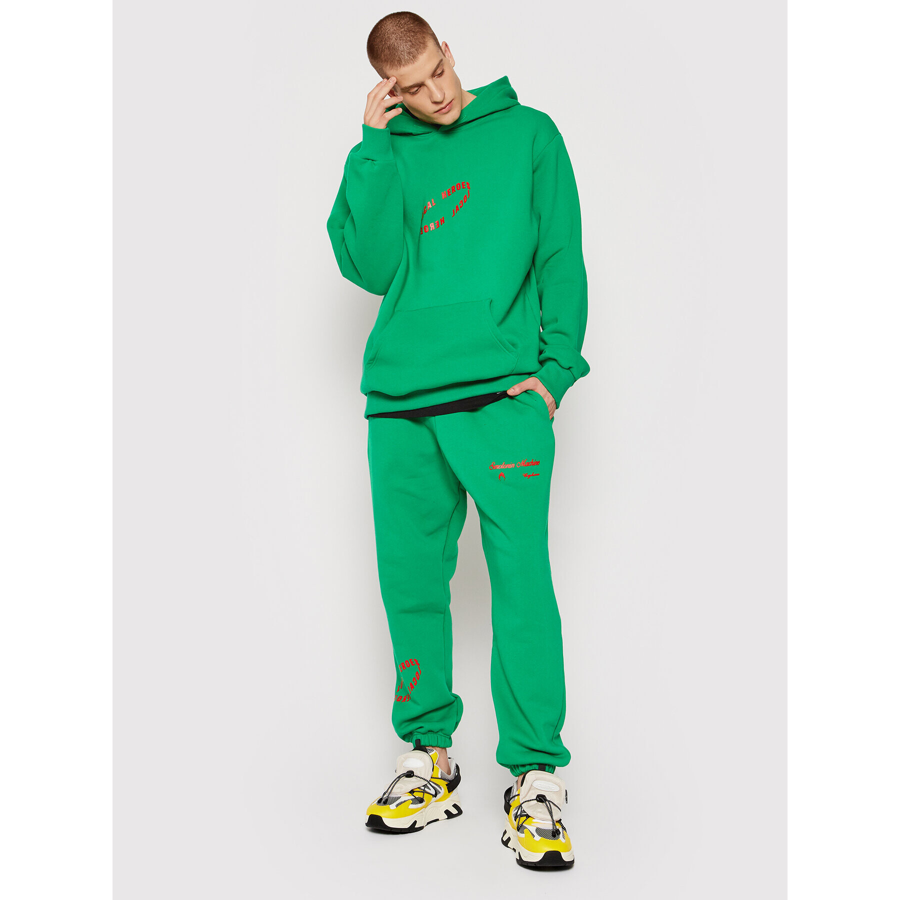 Local Heroes Долнище анцуг Serotonin Machine AW21P0069 Зелен Regular Fit - Pepit.bg