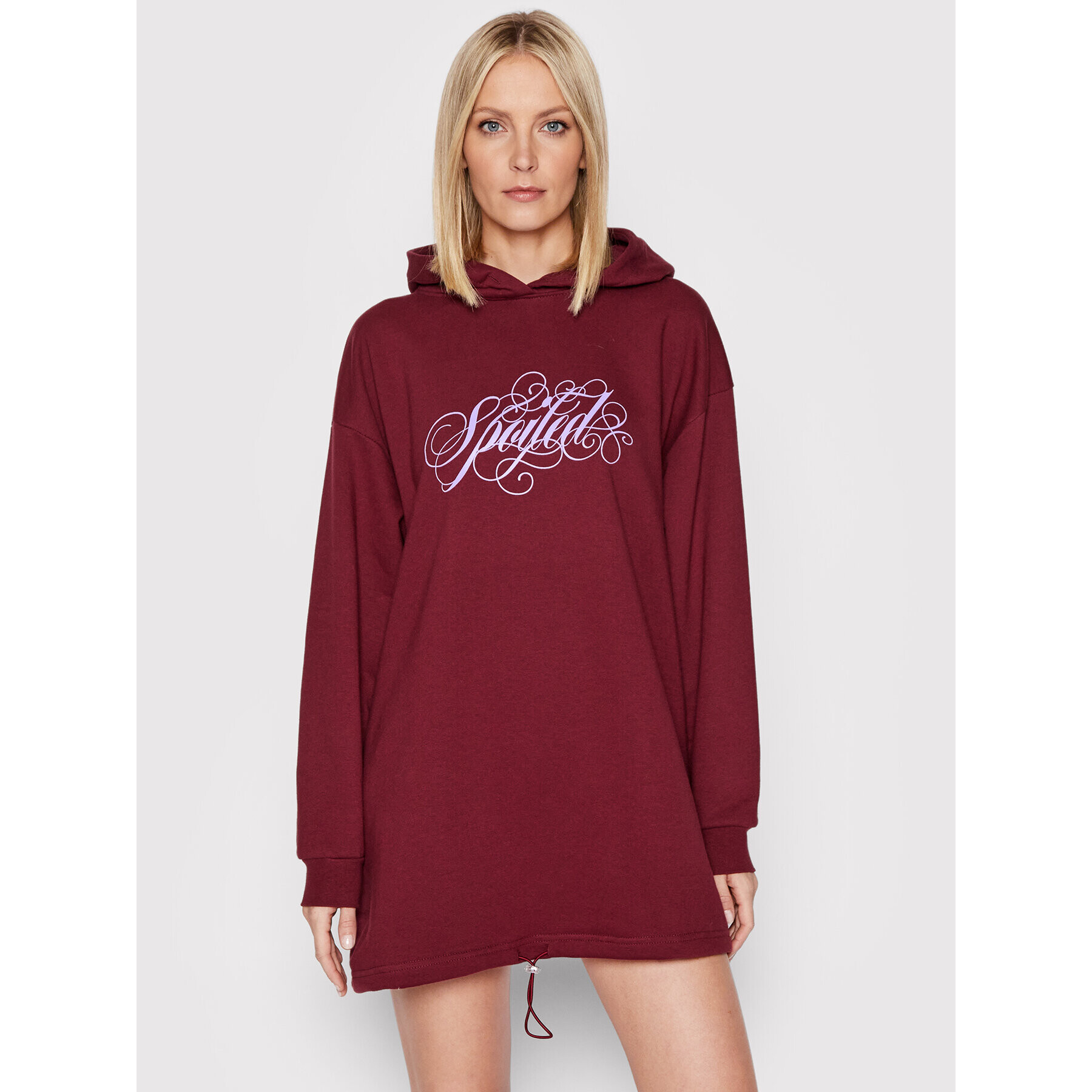 Local Heroes Плетена рокля Spoiled Hoodie AW21D0019 Бордо Oversize - Pepit.bg