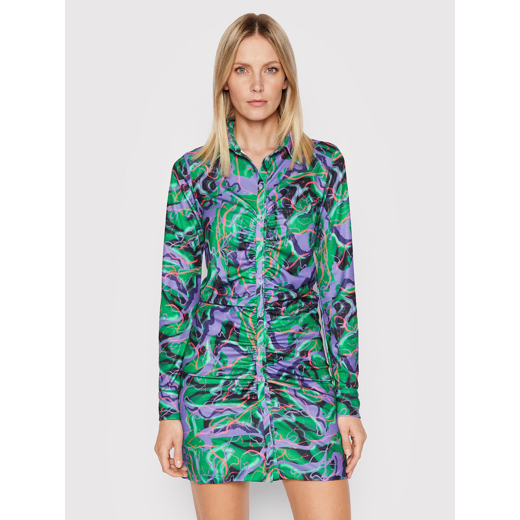 Local Heroes Рокля тип риза Jungle Ruched SS22D0001 Цветен Regular Fit - Pepit.bg