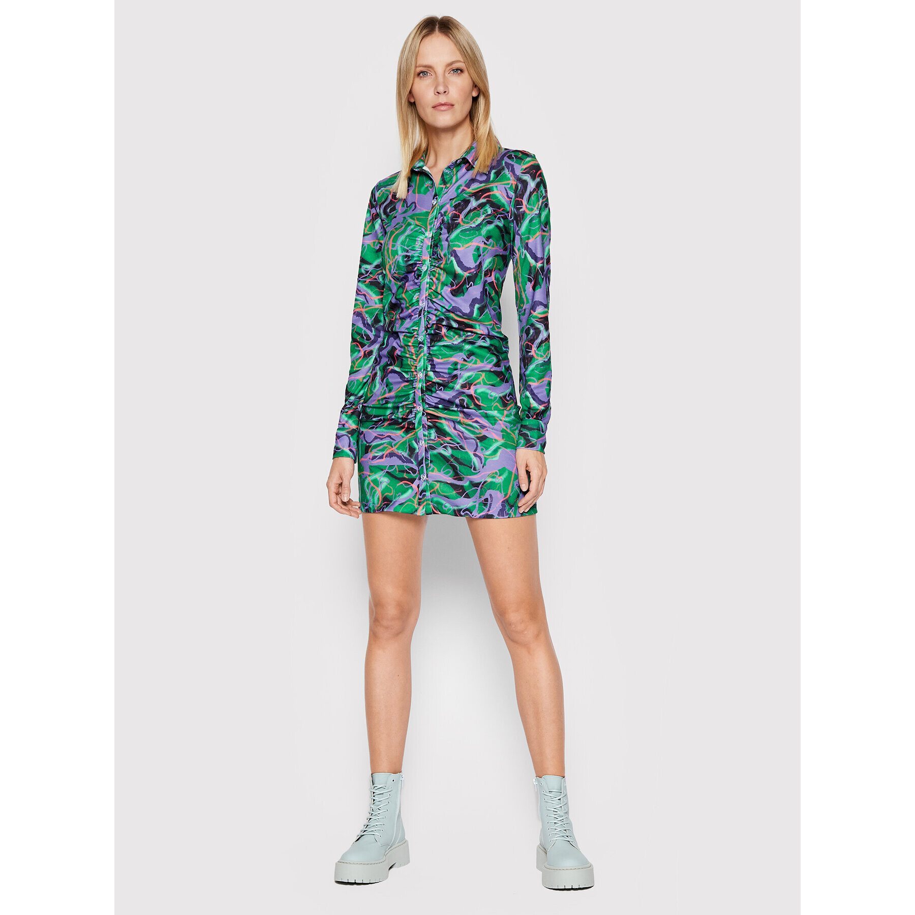 Local Heroes Рокля тип риза Jungle Ruched SS22D0001 Цветен Regular Fit - Pepit.bg