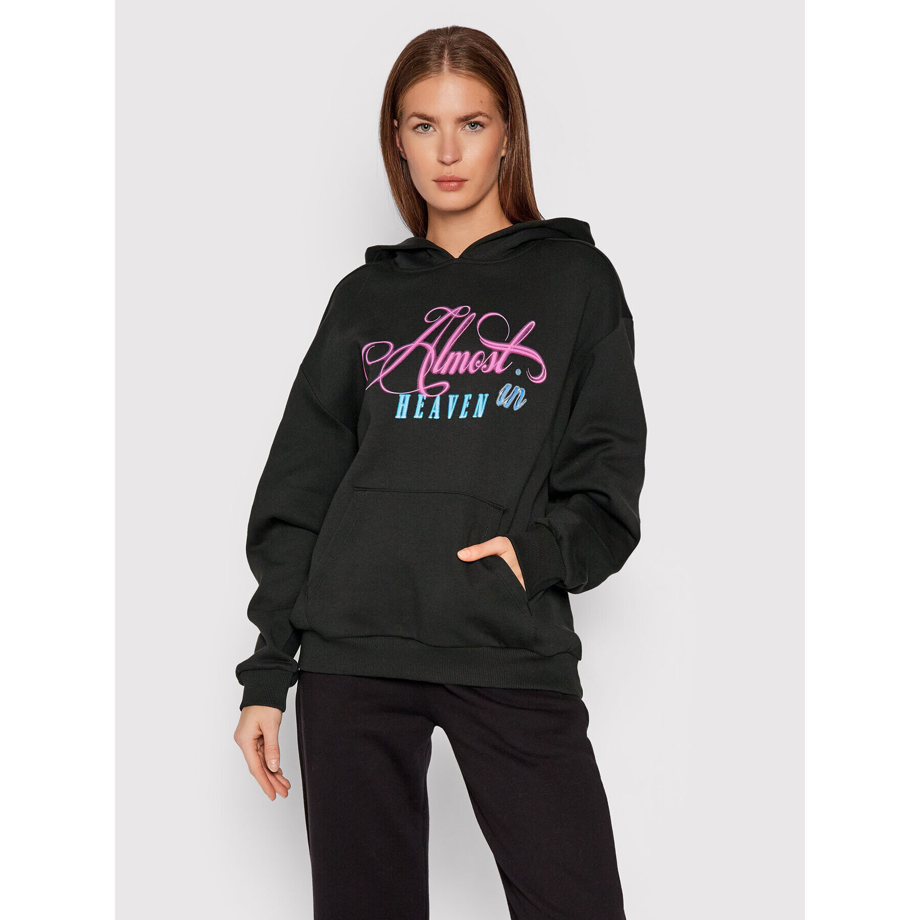 Local Heroes Суитшърт Almost In Heaven AW21S0035 Черен Oversize - Pepit.bg