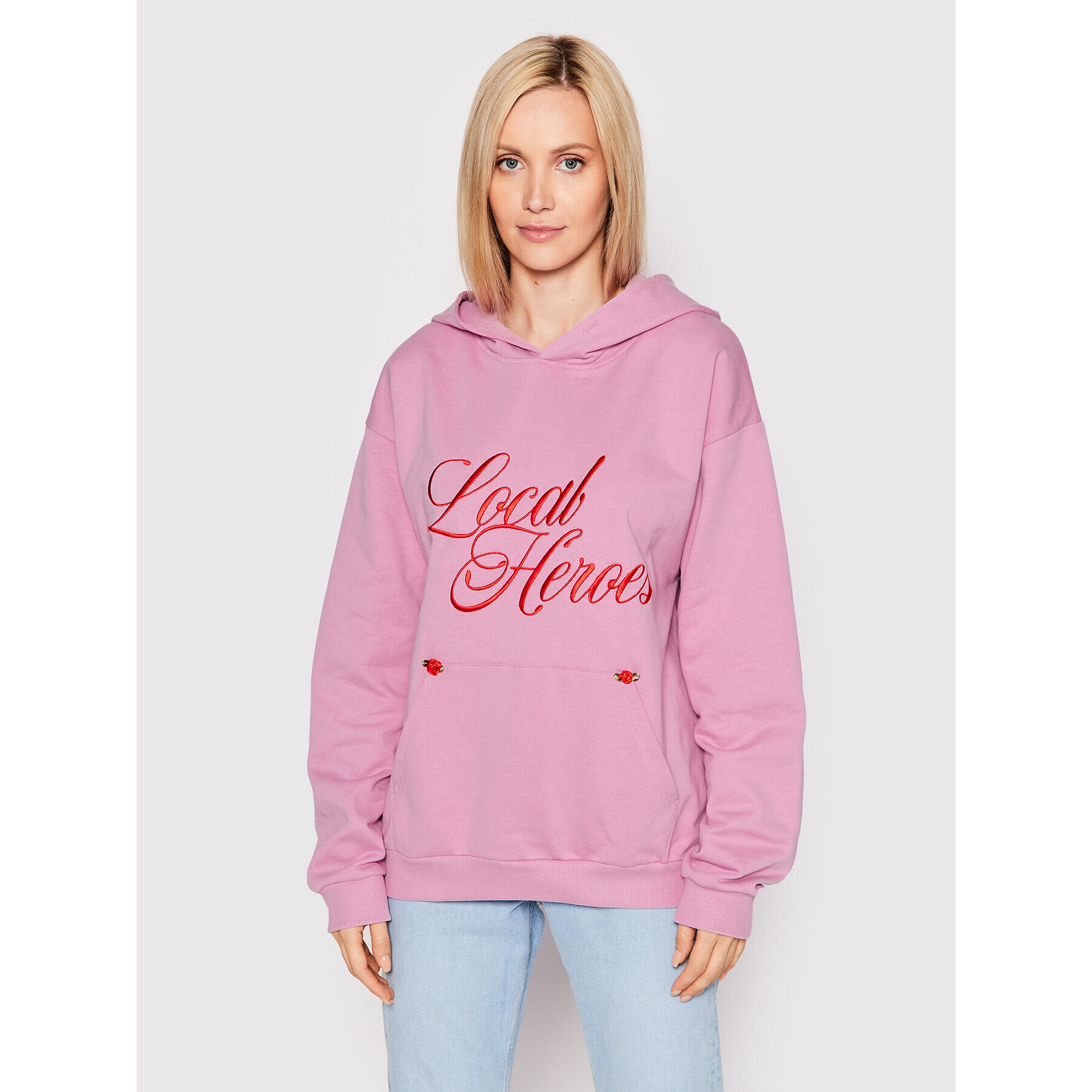 Local Heroes Суитшърт Blush AW22S0002 Розов Oversize - Pepit.bg