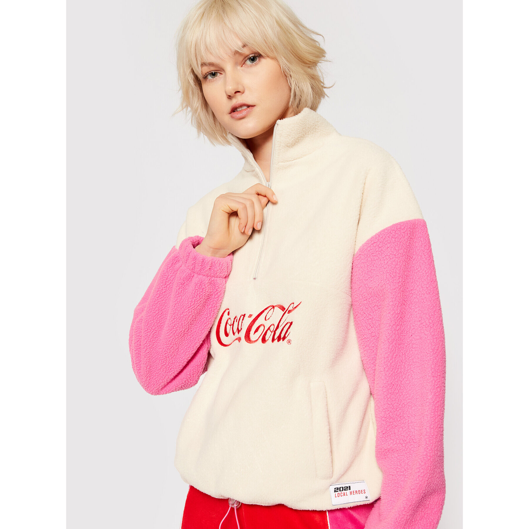 Local Heroes Суитшърт COCA-COLA LHCCS001 Бежов Oversize - Pepit.bg