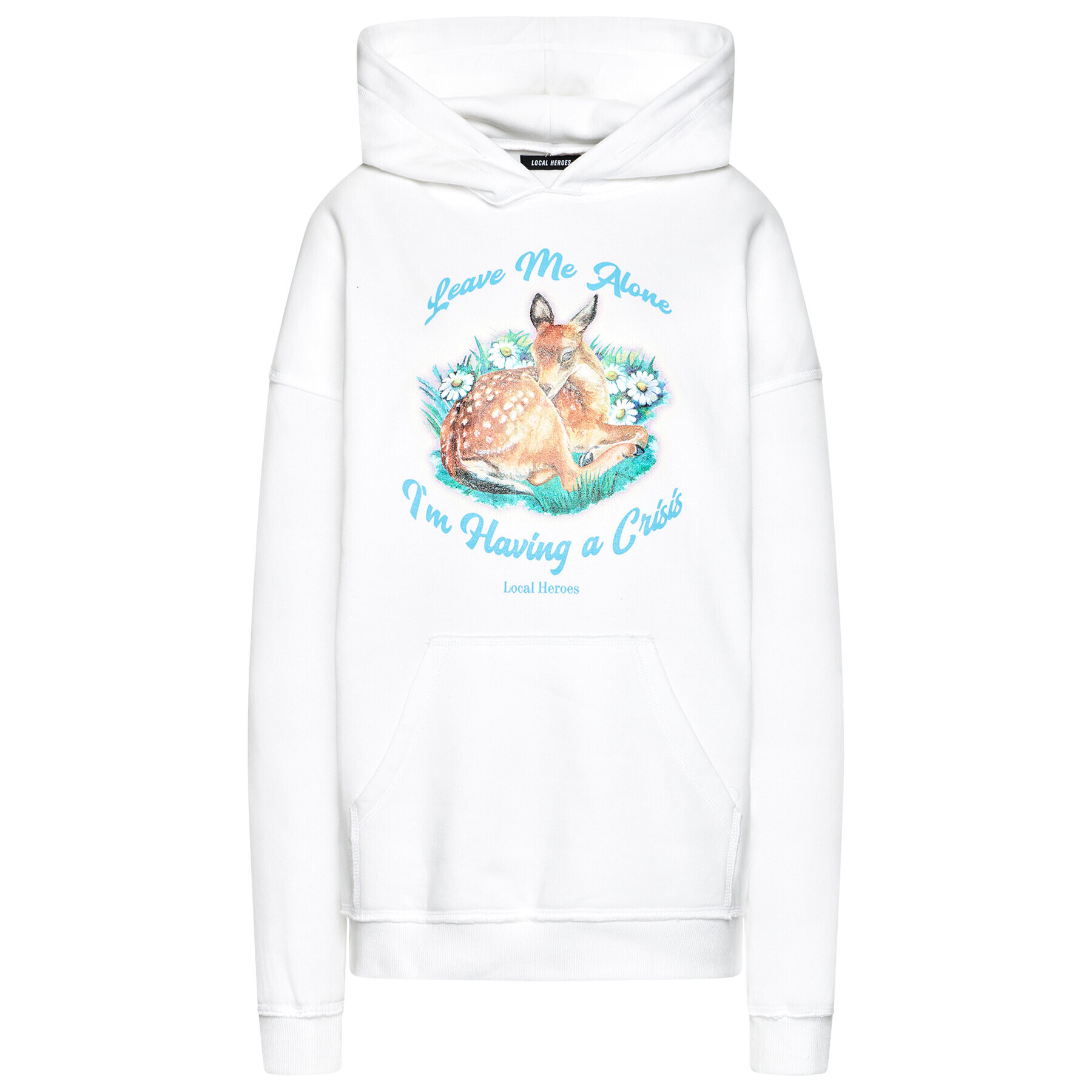 Local Heroes Суитшърт Crisis AW21S0003 Бял Oversize - Pepit.bg