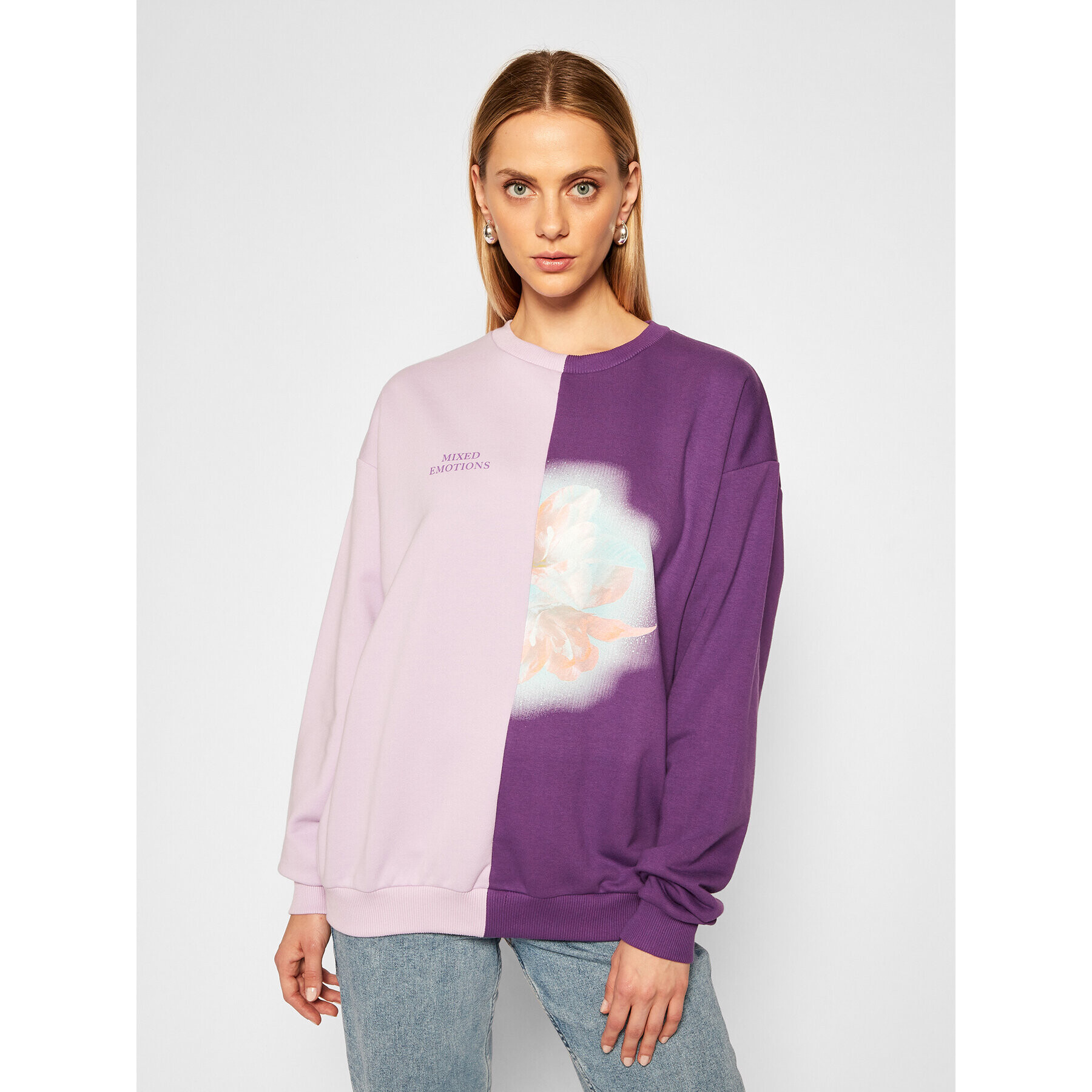 Local Heroes Суитшърт Flower Mixed Sweatshirt AW2021S0018 Виолетов Regular Fit - Pepit.bg