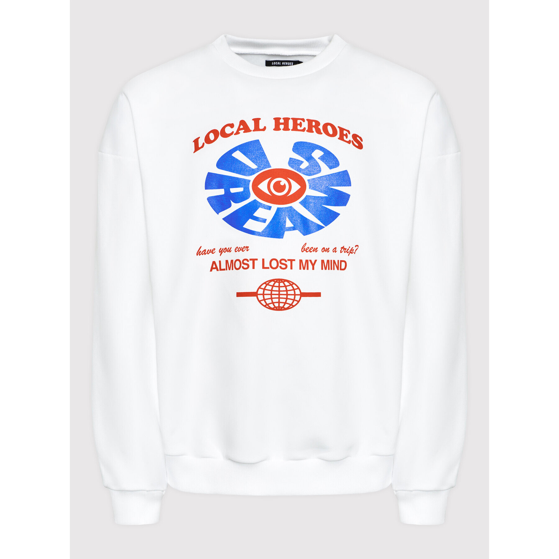 Local Heroes Суитшърт Lost My Mind AW21S0105 Бял Regular Fit - Pepit.bg