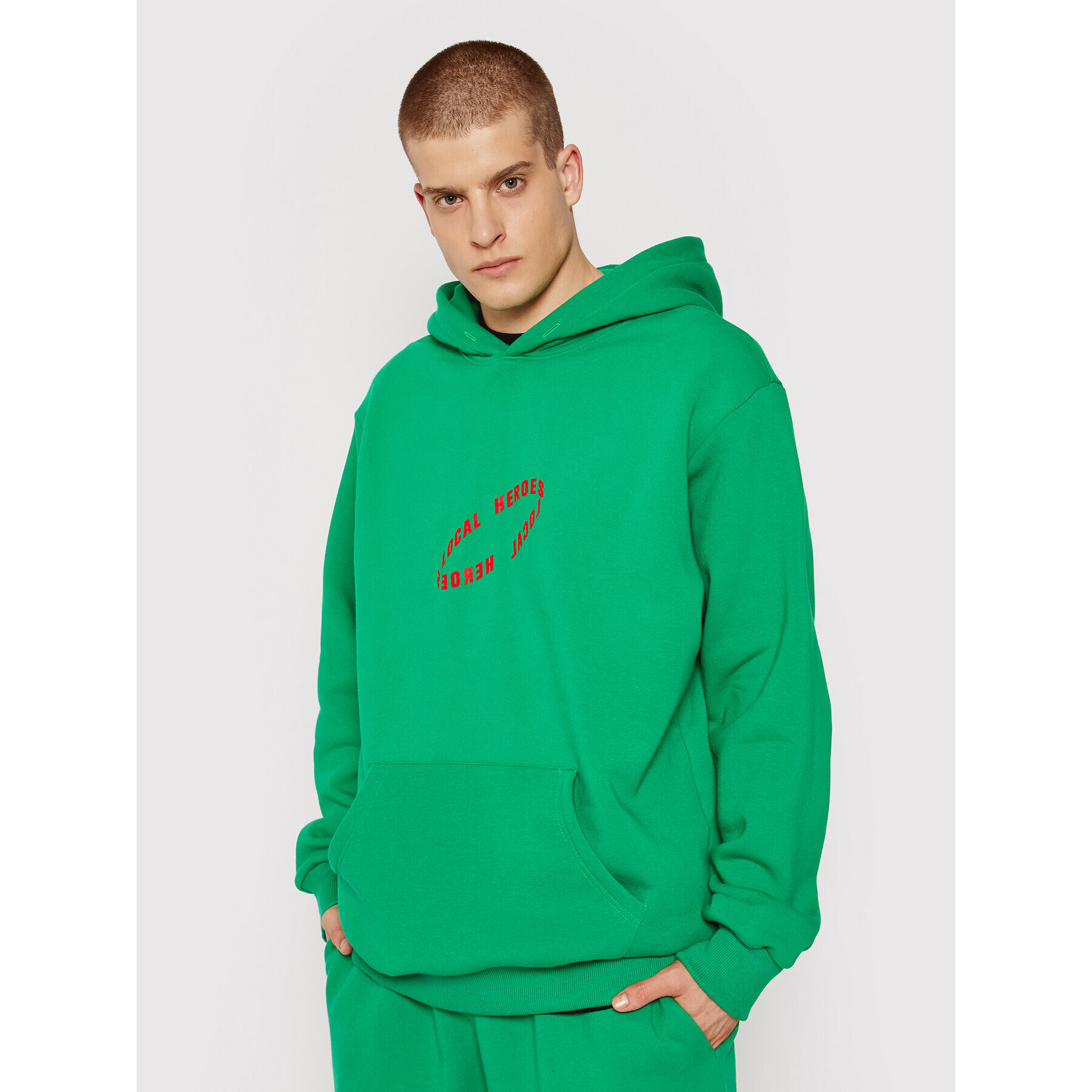Local Heroes Суитшърт Serotonin Machine AW21S0115 Зелен Oversize - Pepit.bg