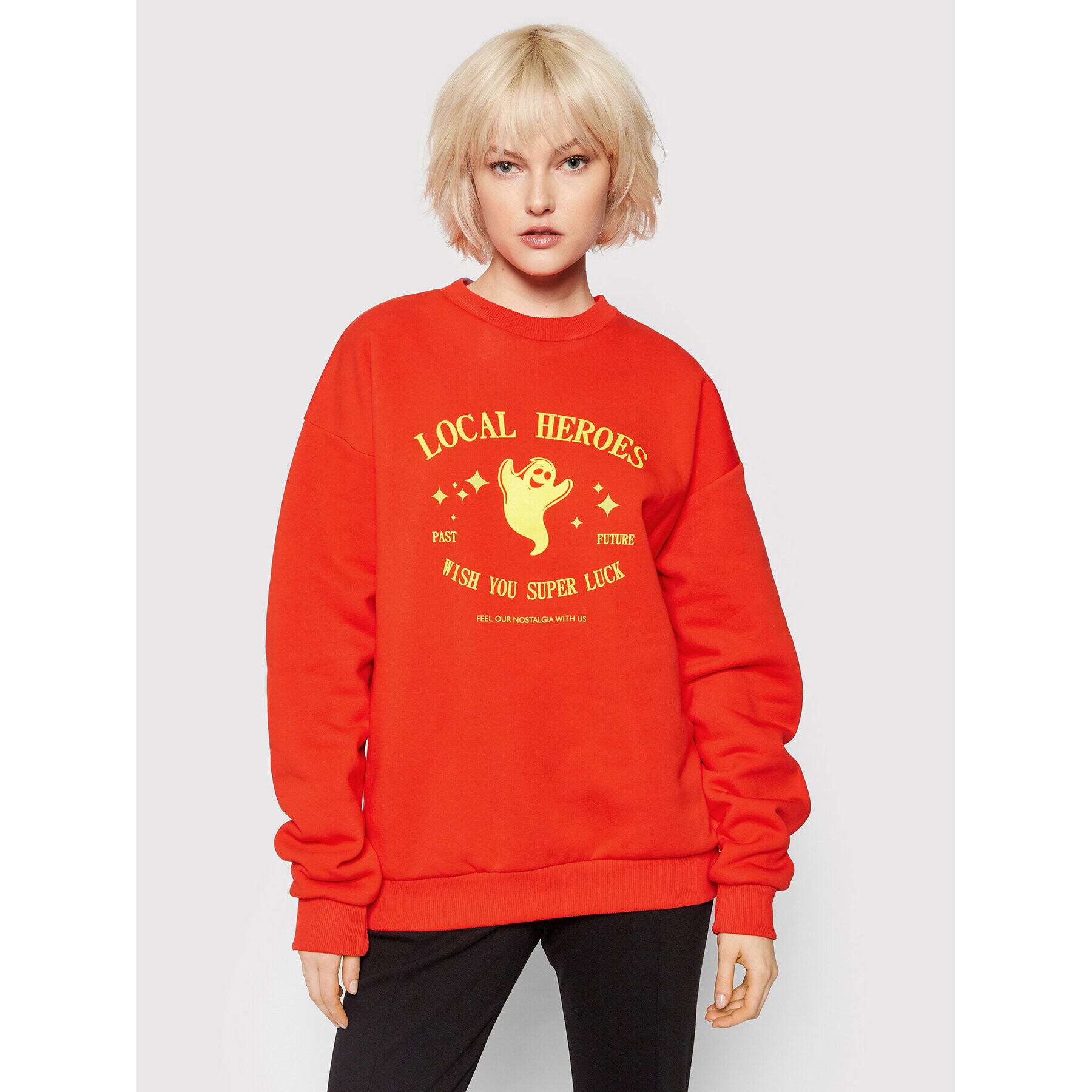 Local Heroes Суитшърт Super Luck AW21S0050 Червен Regular Fit - Pepit.bg