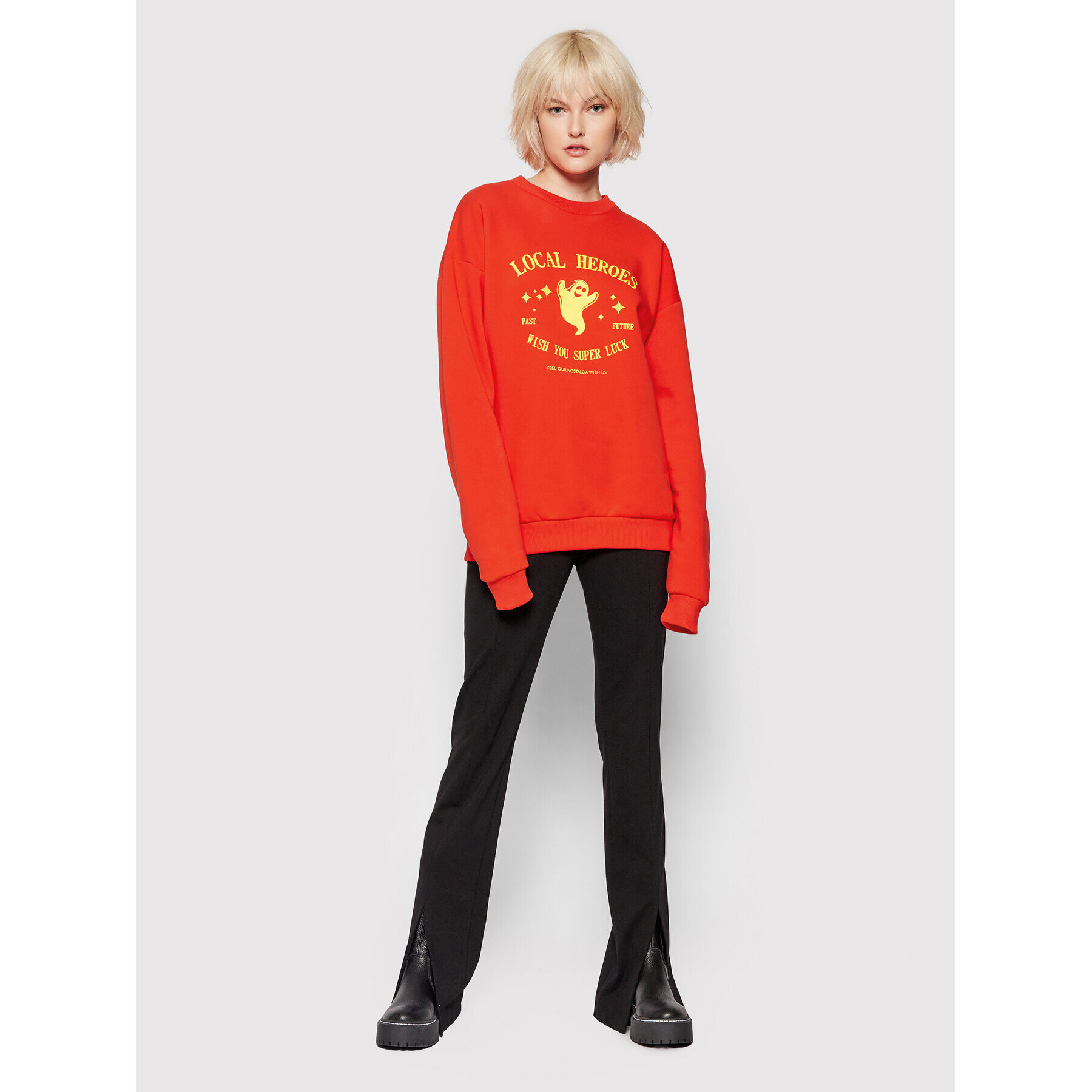 Local Heroes Суитшърт Super Luck AW21S0050 Червен Regular Fit - Pepit.bg