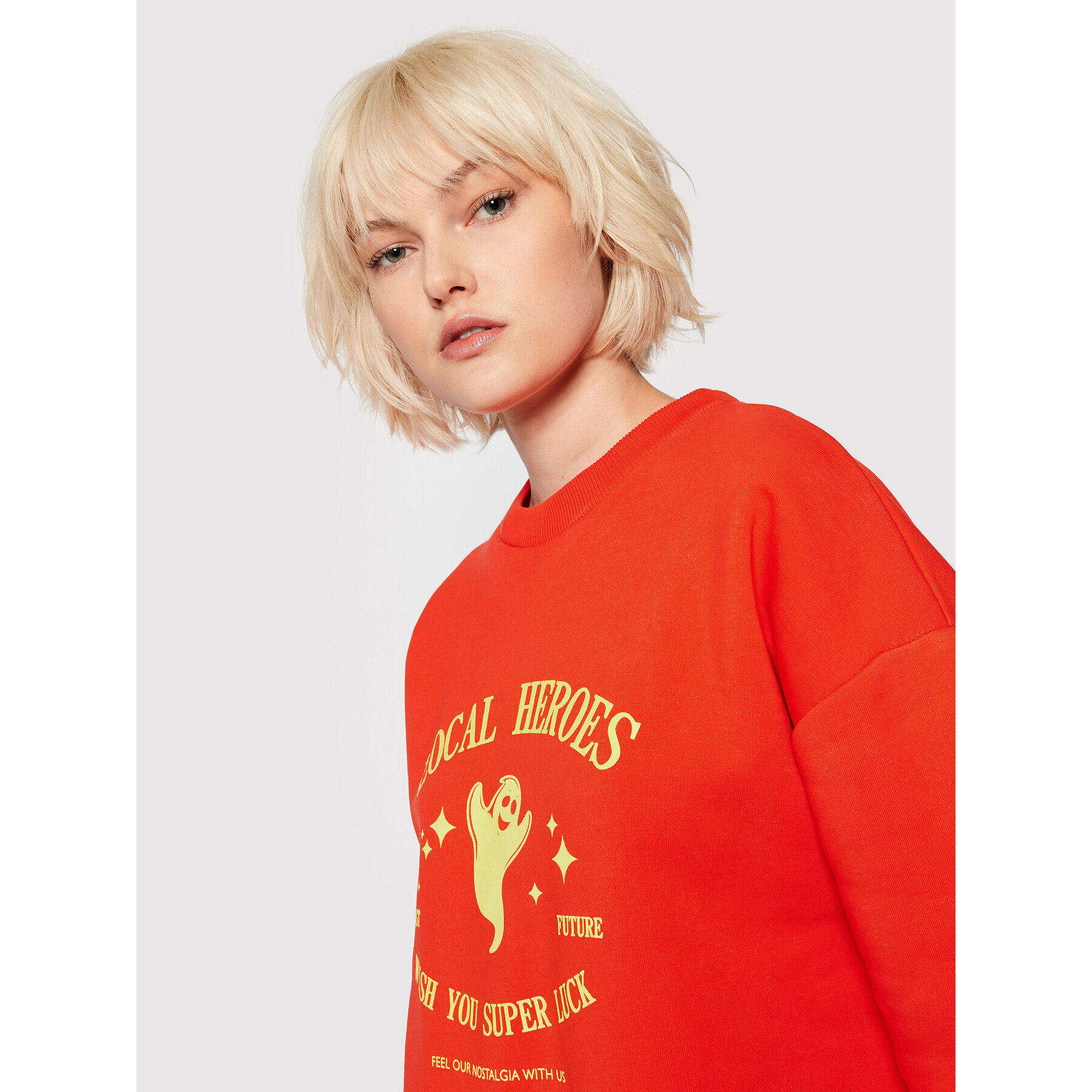 Local Heroes Суитшърт Super Luck AW21S0050 Червен Regular Fit - Pepit.bg