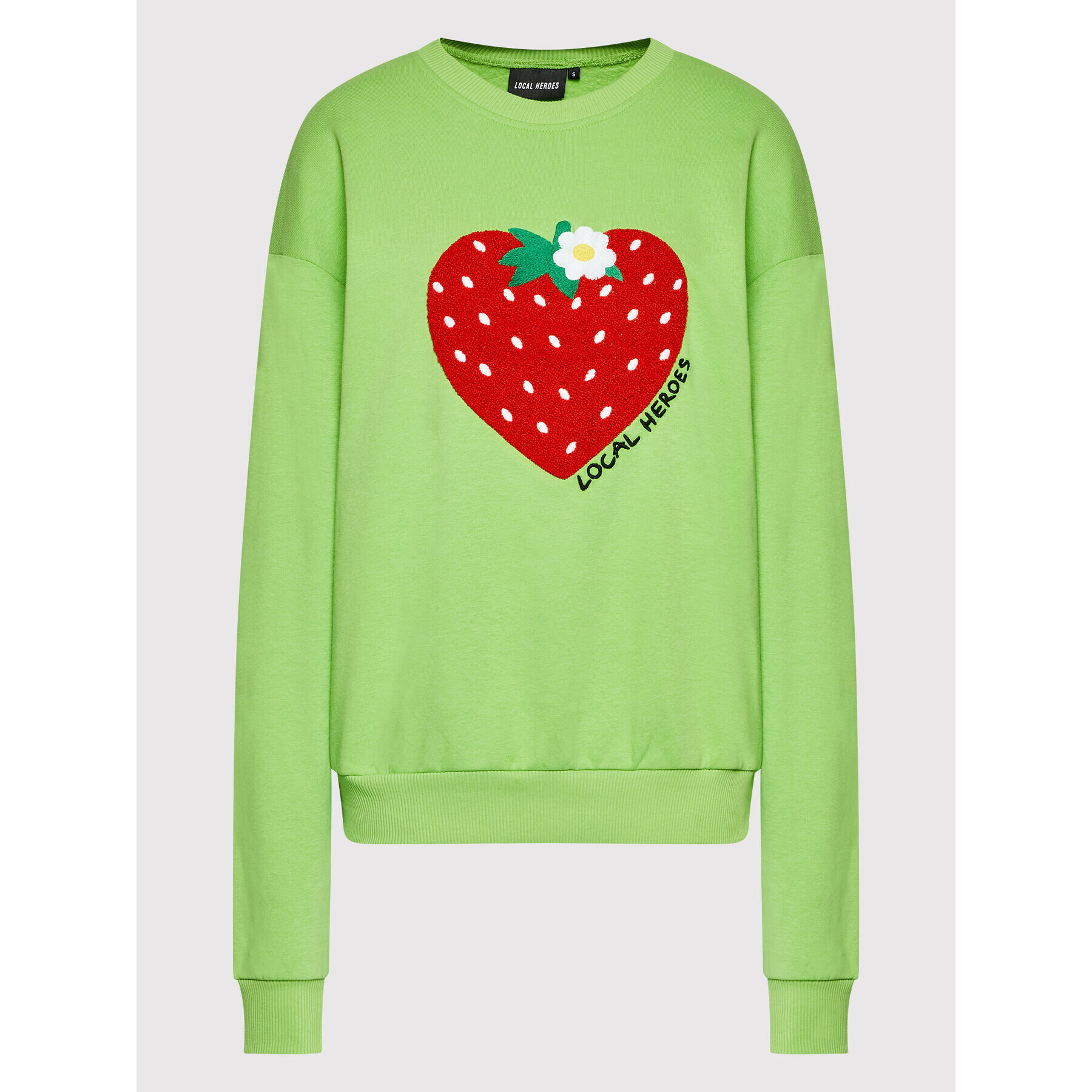 Local Heroes Суитшърт Wild Strawberry AW22S0005 Зелен Regular Fit - Pepit.bg