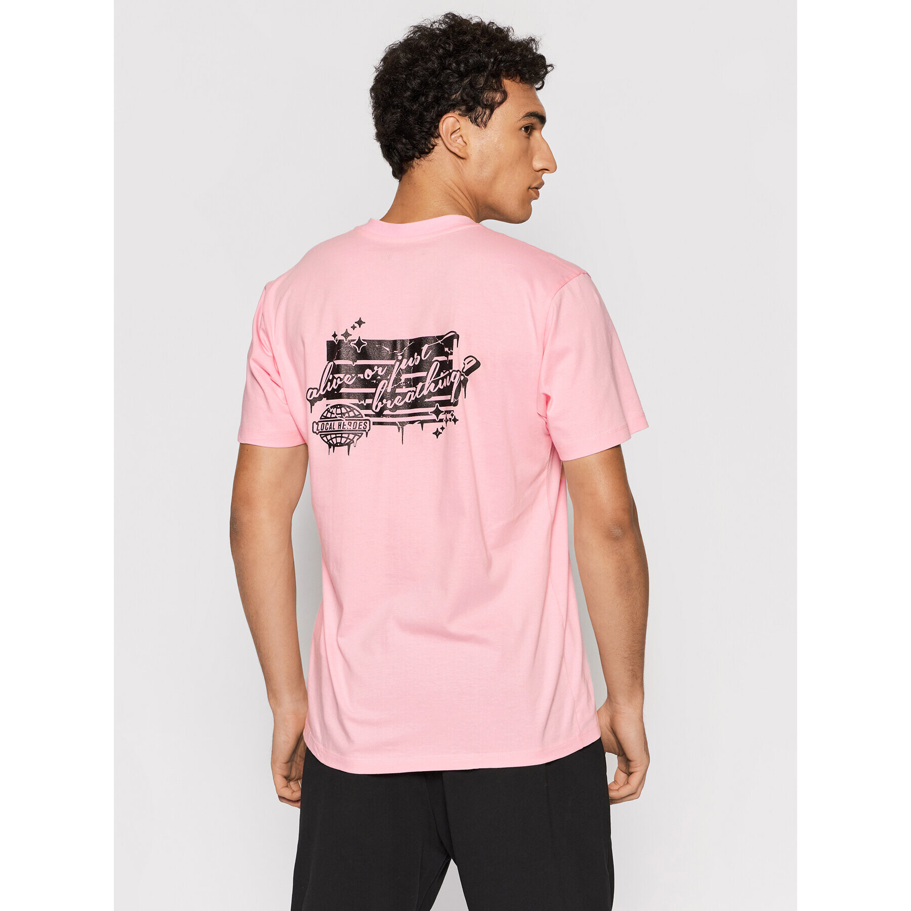 Local Heroes Тишърт Alive AW21T0129 Розов Regular Fit - Pepit.bg