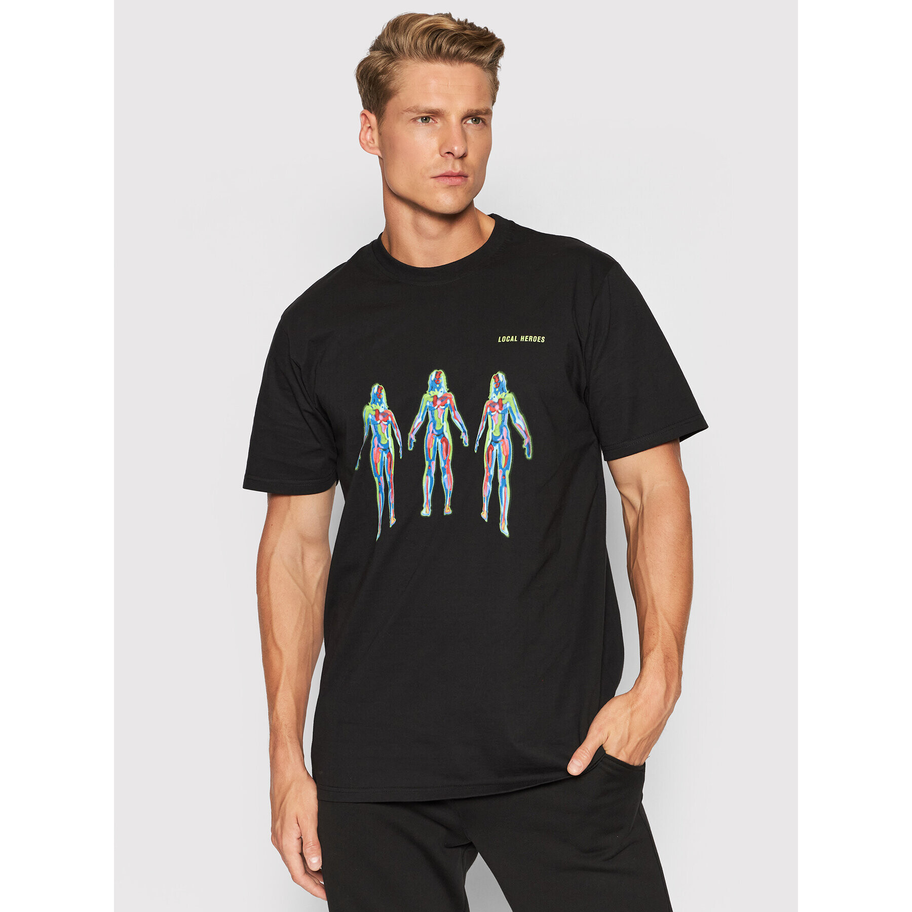 Local Heroes Тишърт AW21T0111 Черен Regular Fit - Pepit.bg