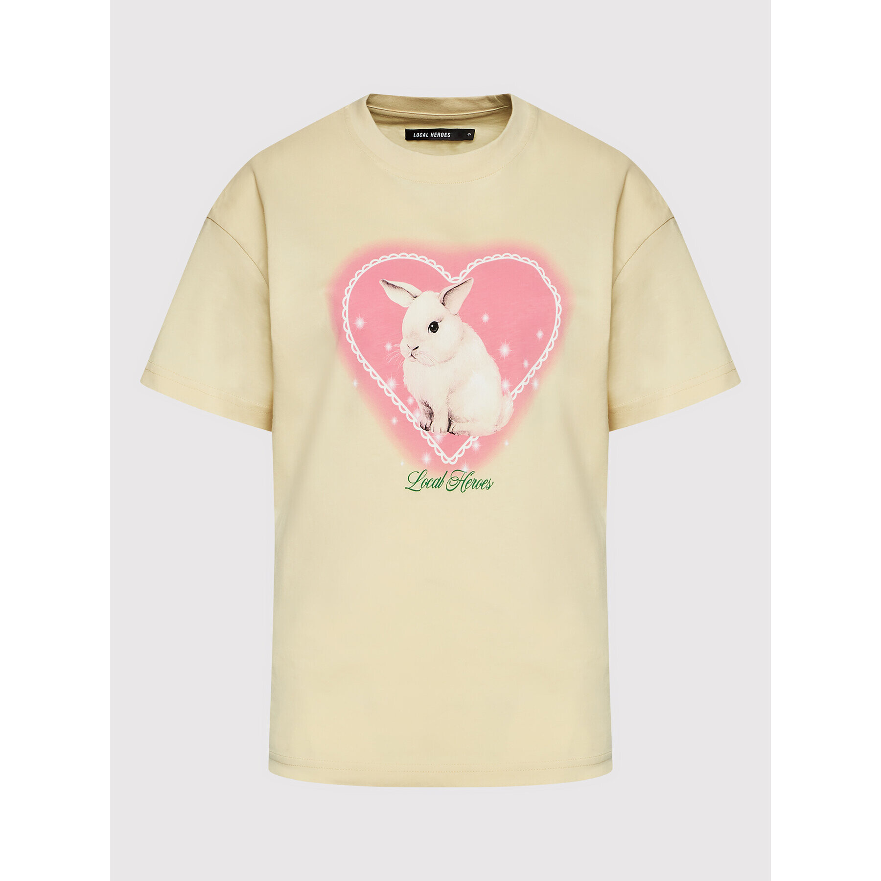 Local Heroes Тишърт Bunny AW22T0001 Бежов Oversize - Pepit.bg
