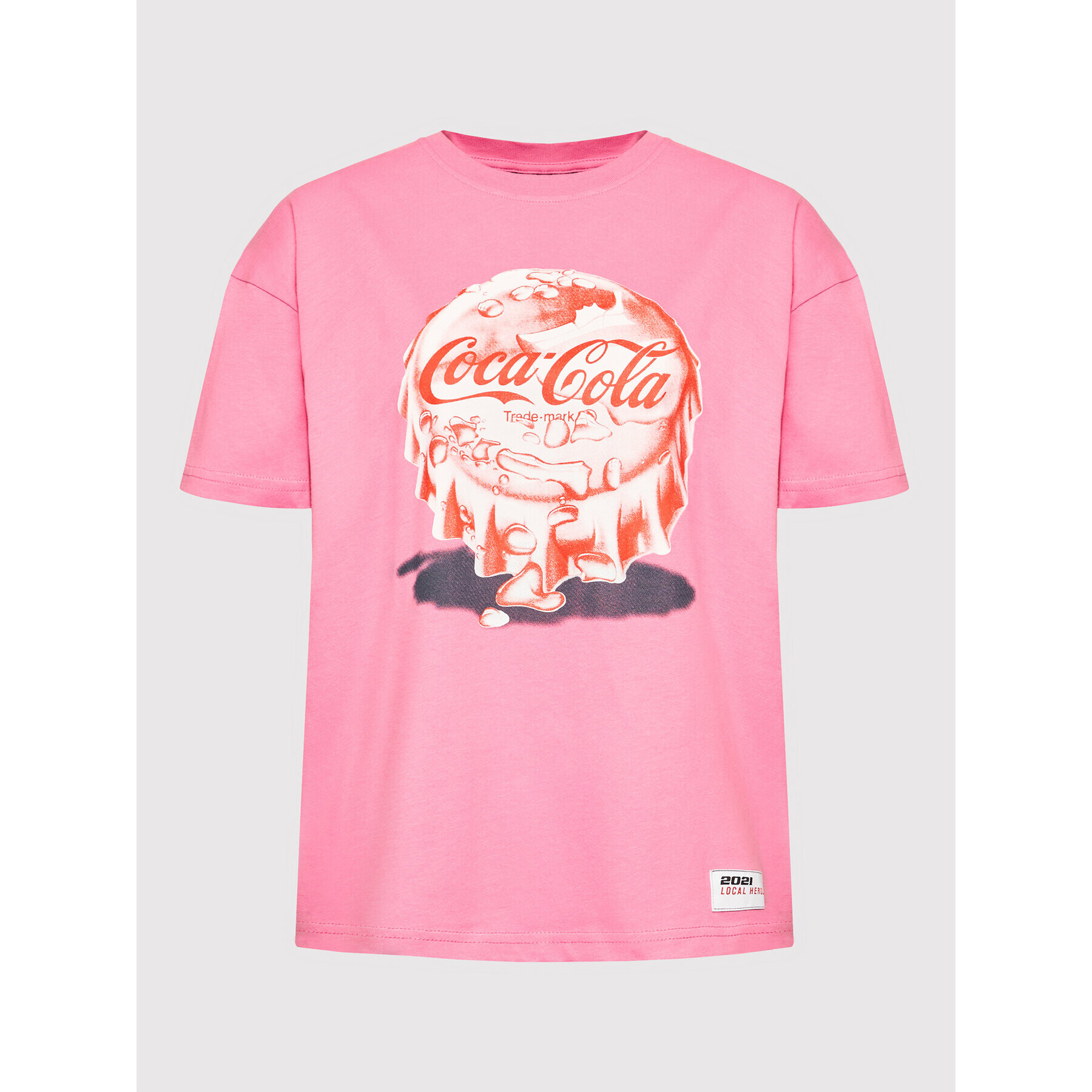 Local Heroes Тишърт COCA-COLA Bottle Cup LHCCT001 Розов Oversize - Pepit.bg