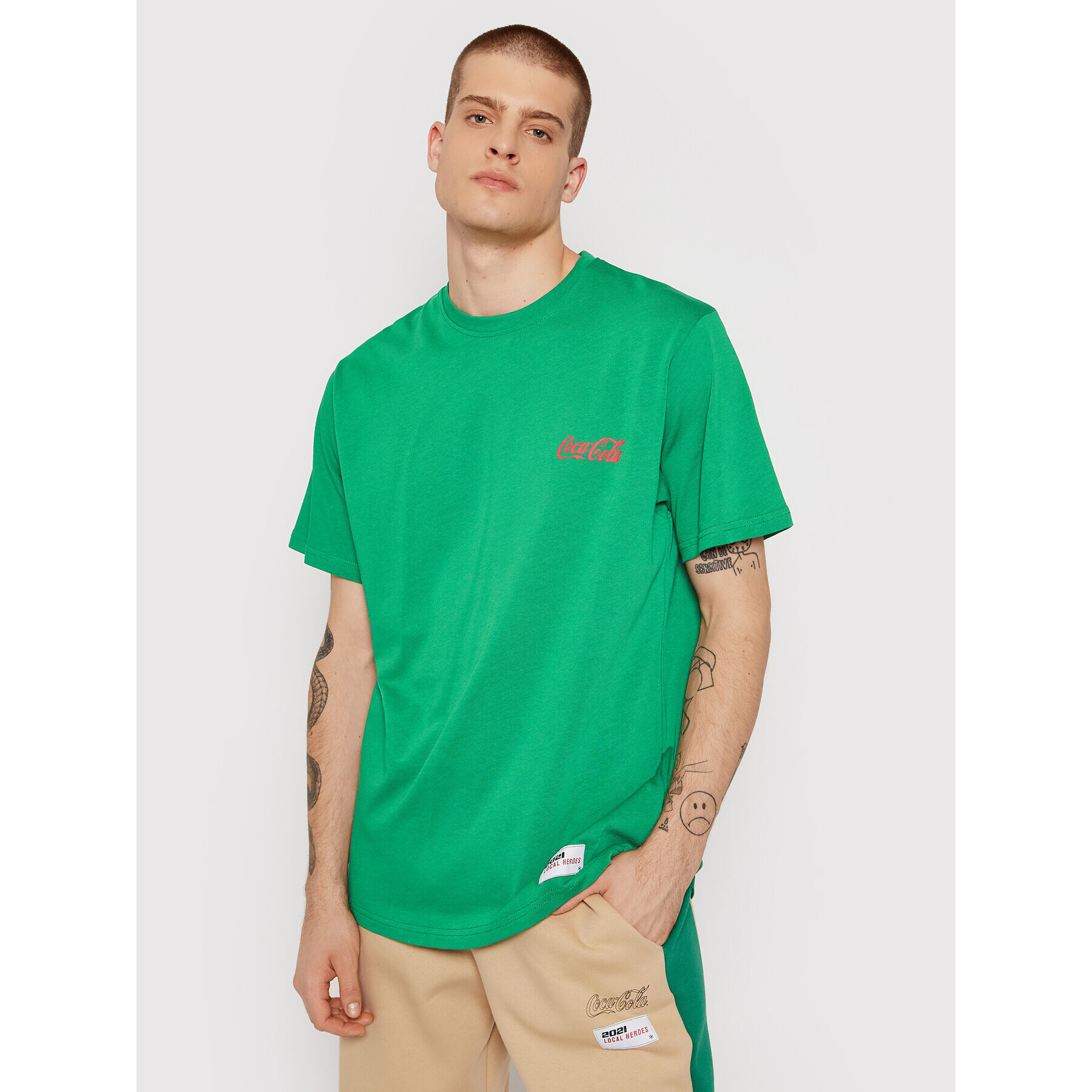 Local Heroes Тишърт COCA-COLA Green Bottle Cap LHCCT009 Зелен Oversize - Pepit.bg