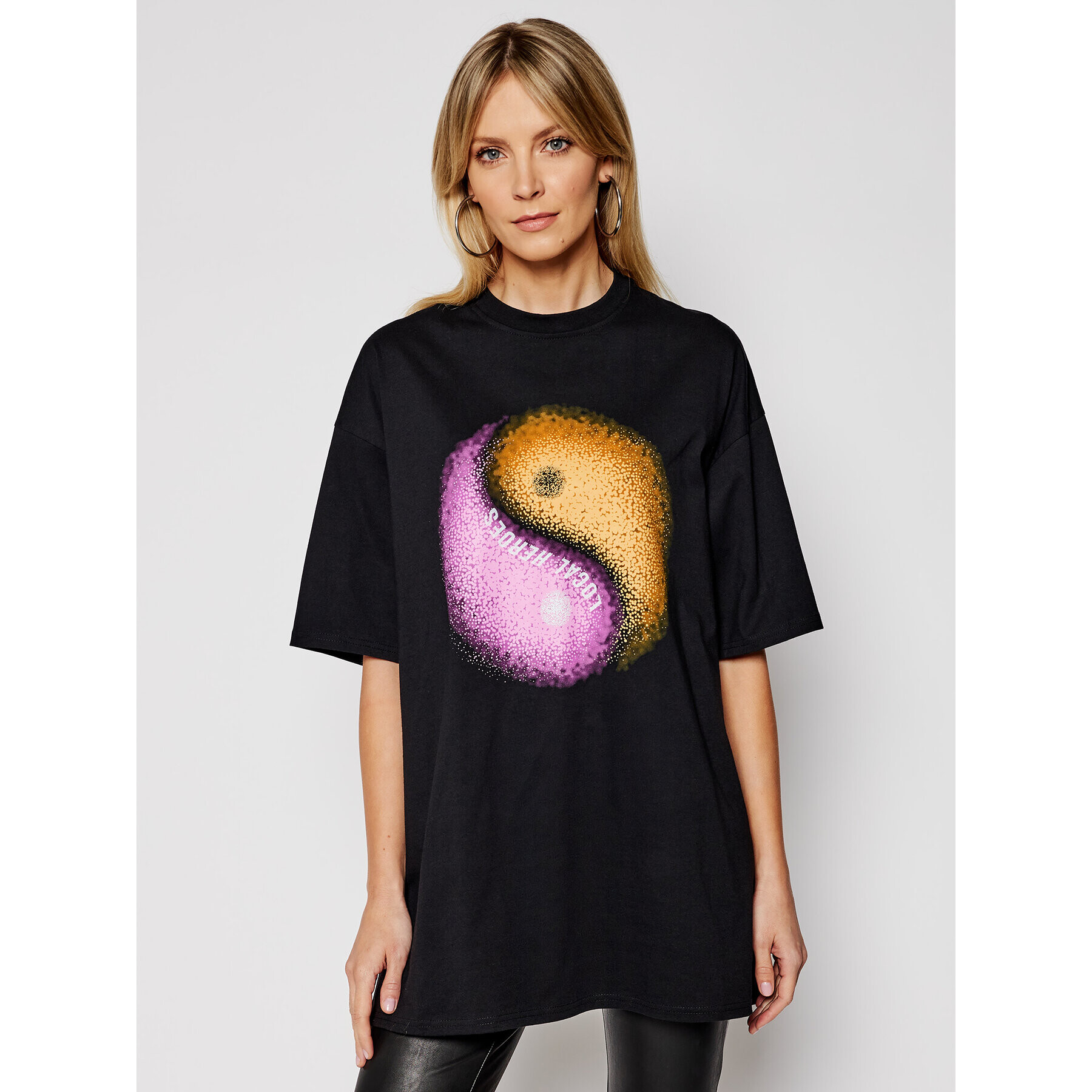 Local Heroes Тишърт Dusty Yin Yang SS21D0006 Черен Oversize - Pepit.bg