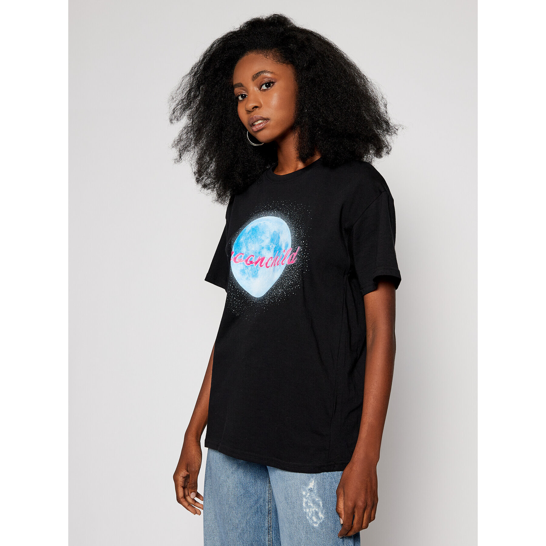 Local Heroes Тишърт Moonchild AW2021T0012 Черен Regular Fit - Pepit.bg