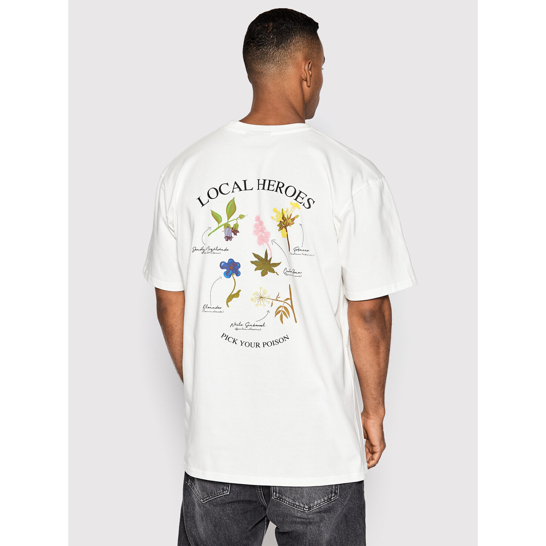 Local Heroes Тишърт Pick Poison AW22T0027 Бял Oversize - Pepit.bg