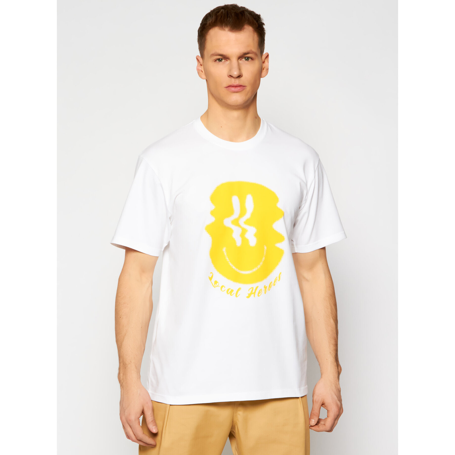 Local Heroes Тишърт Smiley SS21T0008 Бял Oversize - Pepit.bg